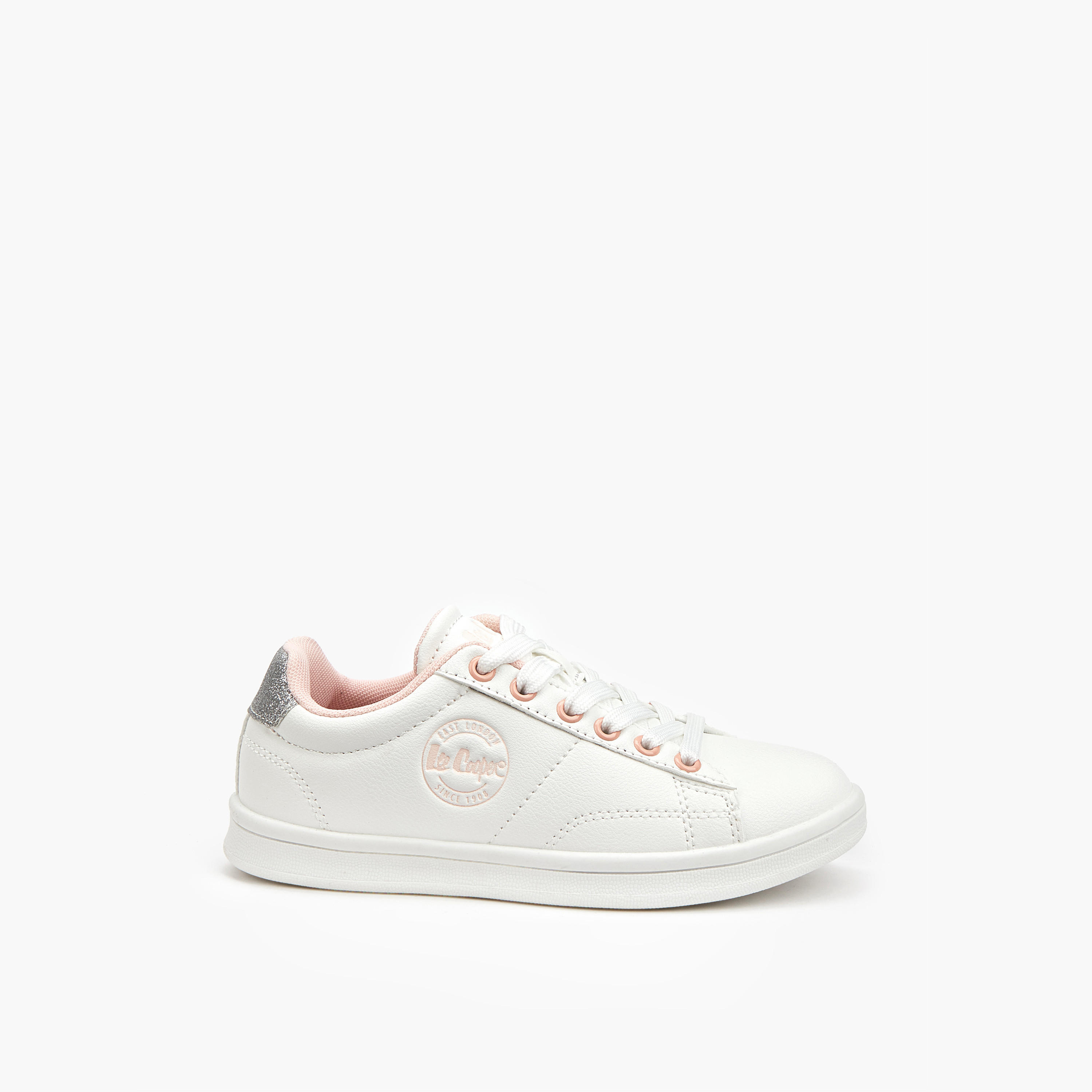 Lee Cooper Girl's Logo Detail Sneakers with Lace-Up Closure-girls-shoes-sneakers-image-2