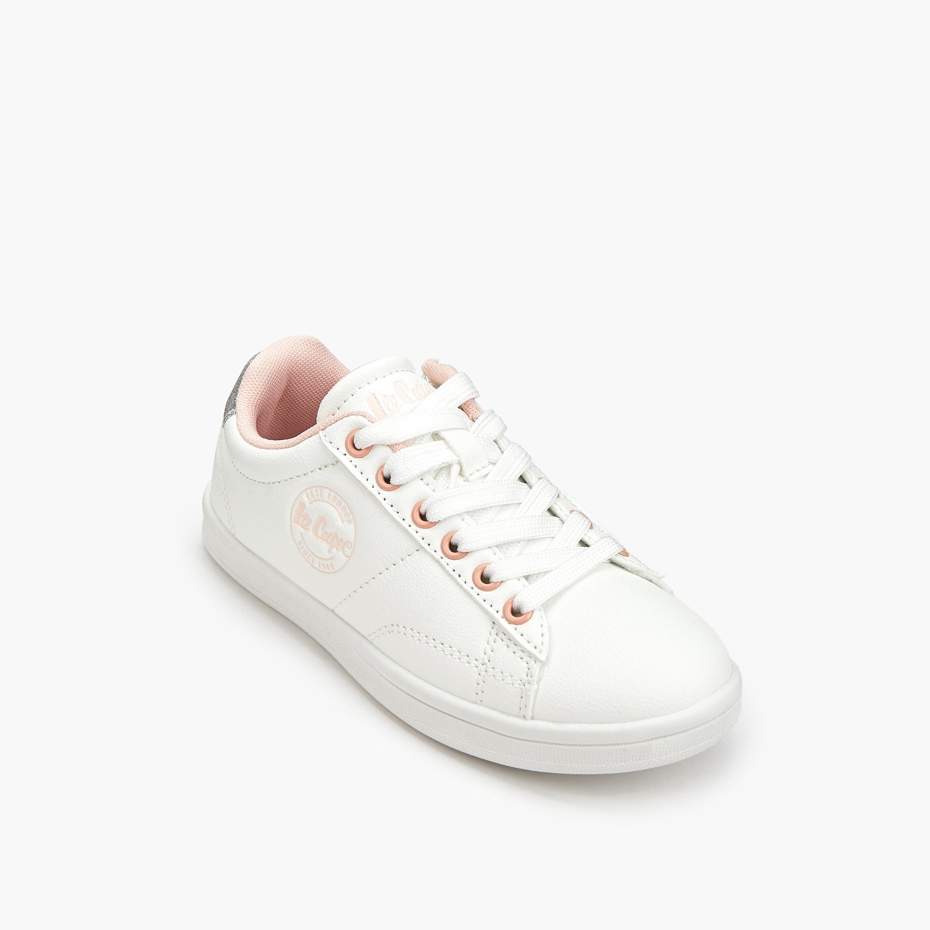 Lee Cooper Girl's Logo Detail Sneakers with Lace-Up Closure-girls-shoes-sneakers-image-3
