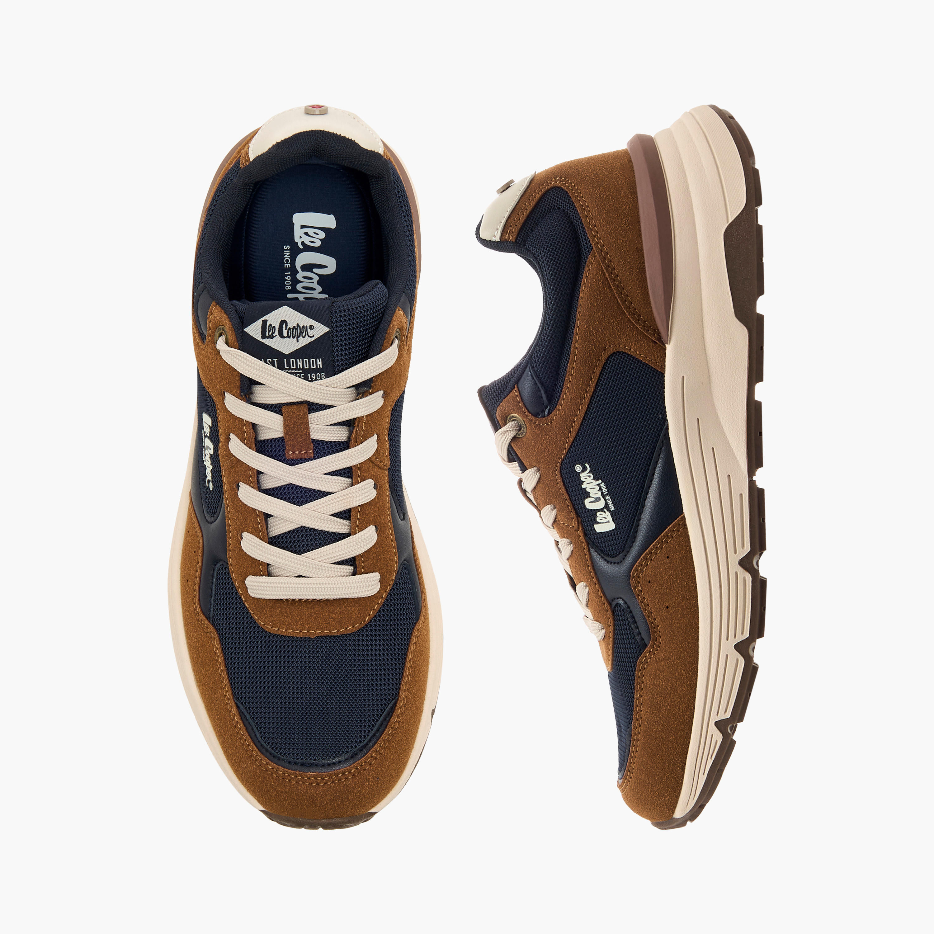 Lee Cooper Men Panelled Lace-Up Sneakers-men-shoes-sneakers-image-1