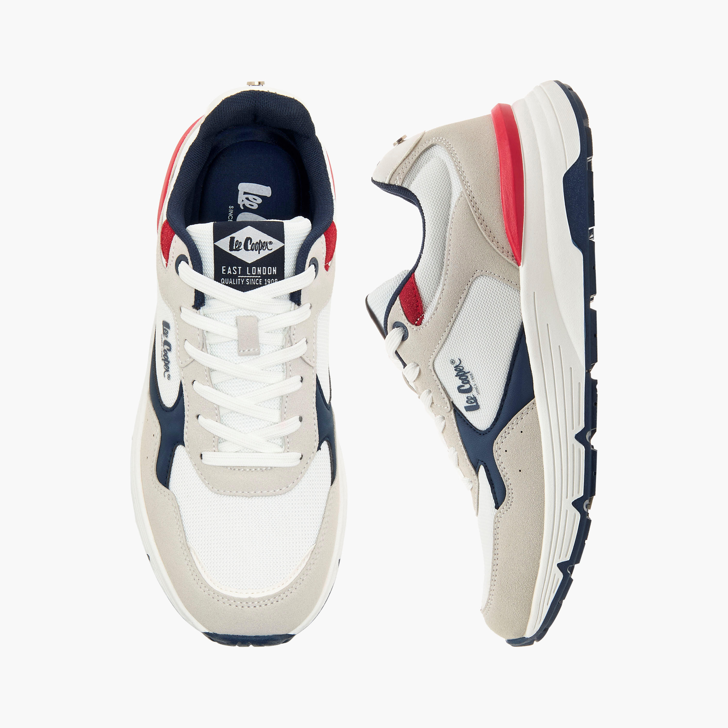 Lee Cooper Men Panelled Lace-Up Sneakers-men-shoes-sneakers-image-1