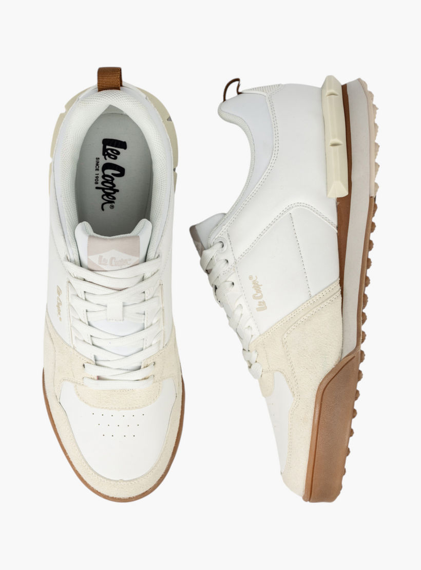Lee Cooper Men's Panelled Sneakers with Lace-Up Closure-men-shoes-sneakers-image-1