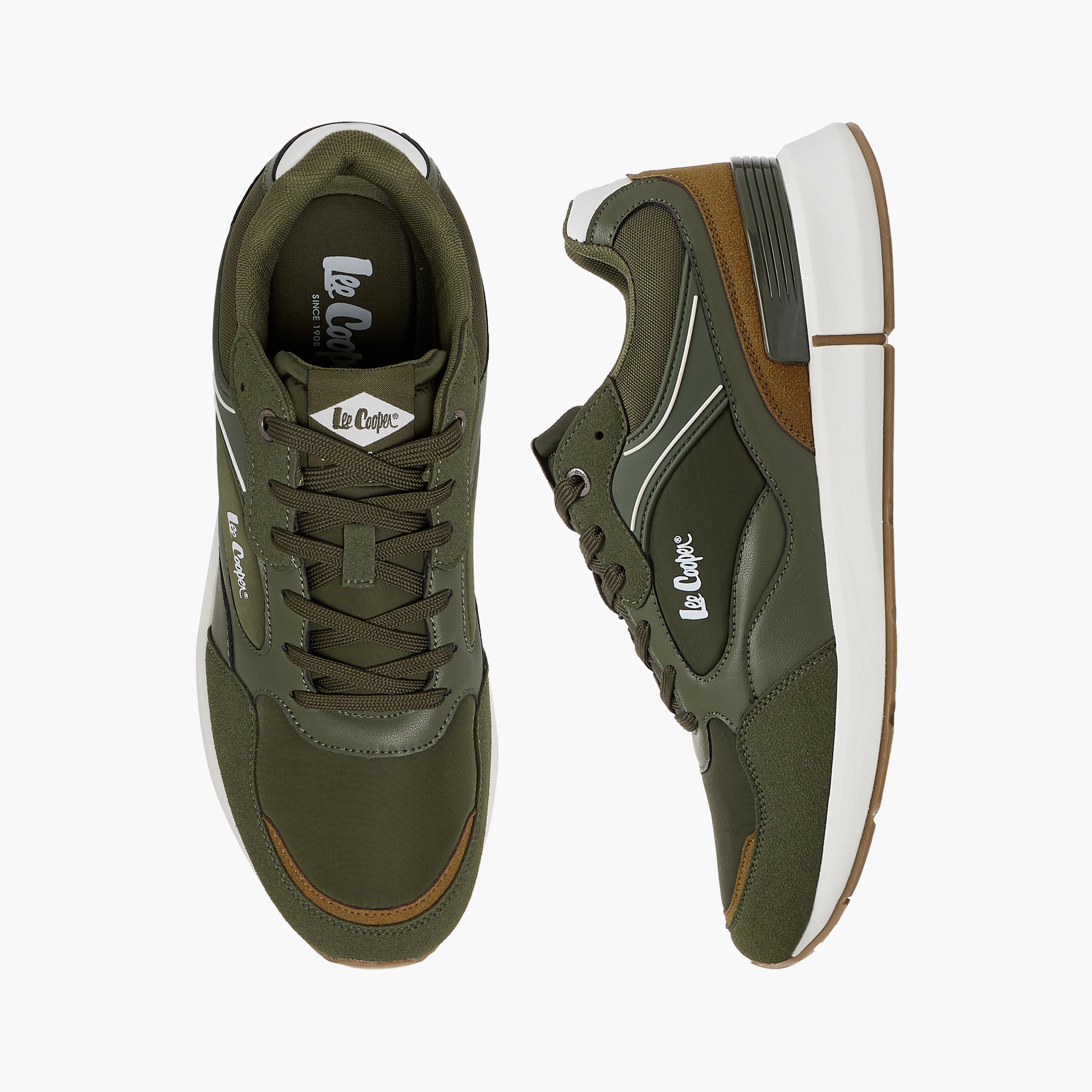 Lee Cooper Men's Panelled Lace-Up Sneakers-men-shoes-sneakers-image-1