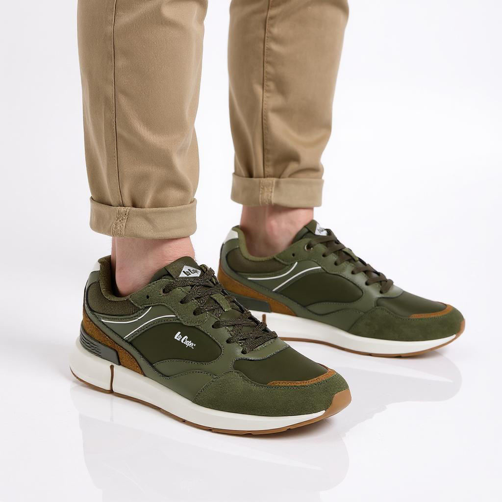 Lee Cooper Men's Panelled Lace-Up Sneakers-men-shoes-sneakers-image-2