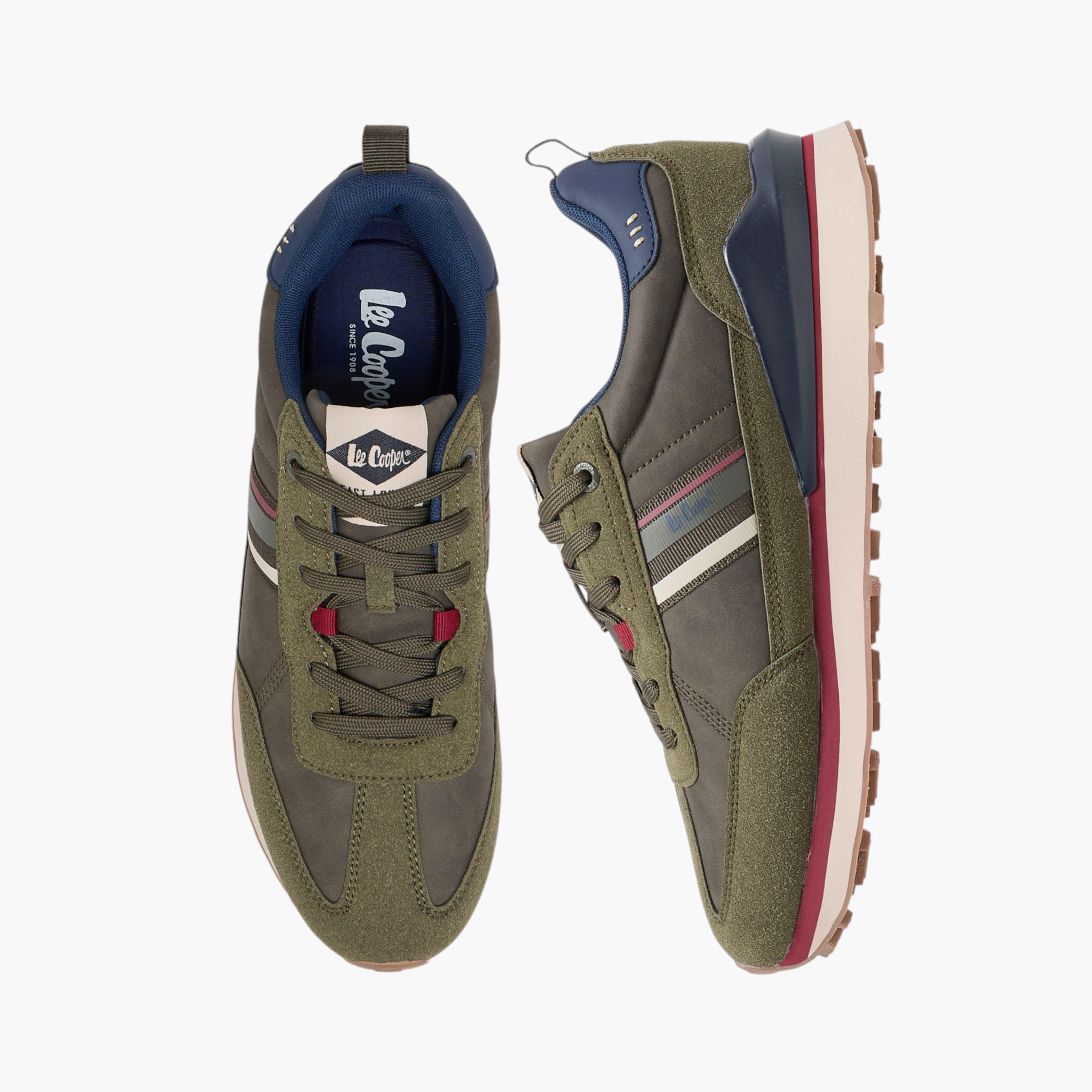 Lee Cooper Men's Panelled Sneakers with Lace-Up Closure-men-shoes-sneakers-image-1