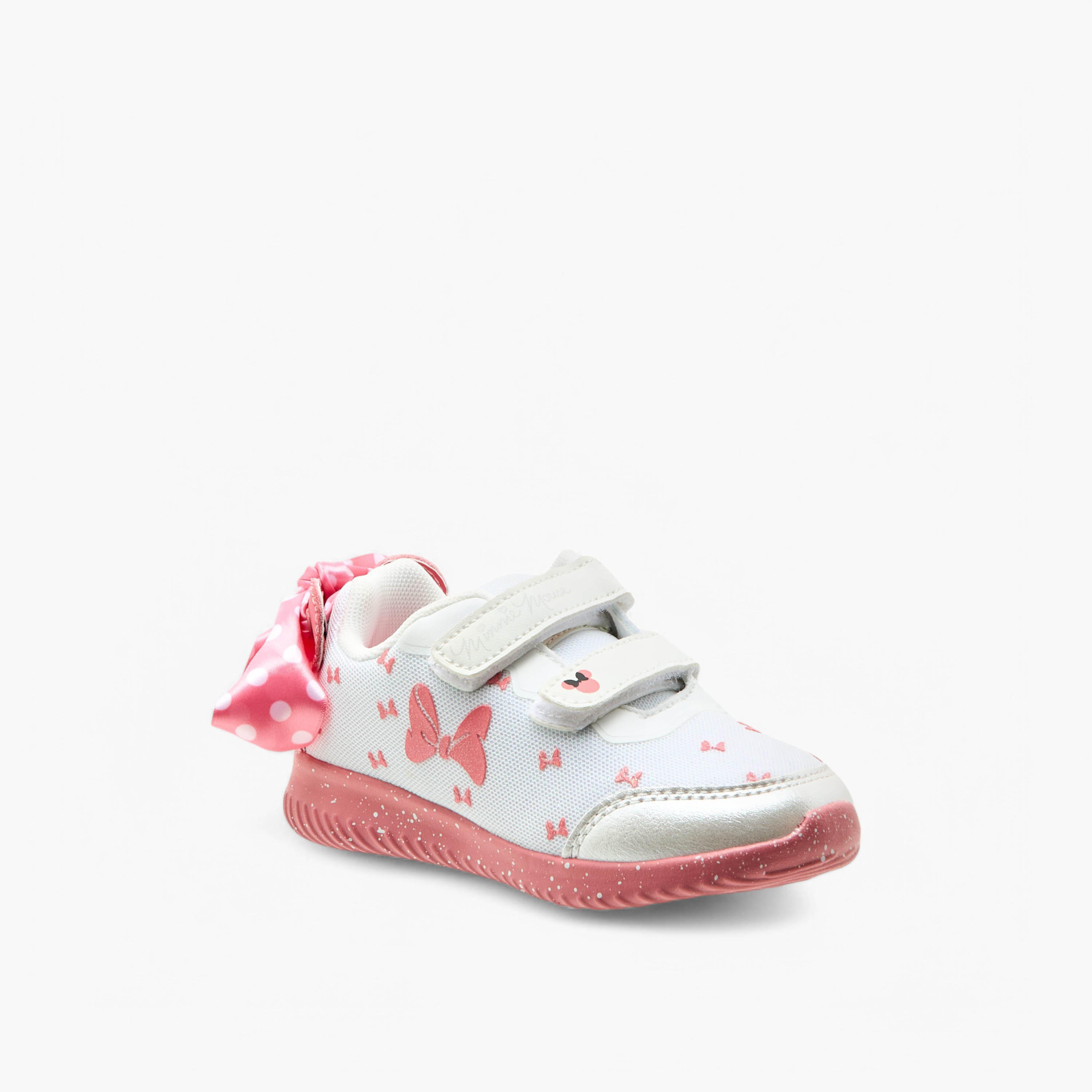 Disney Minnie Mouse Print Sneakers with Hook and Loop Closure-girls-shoes-sneakers-image-2