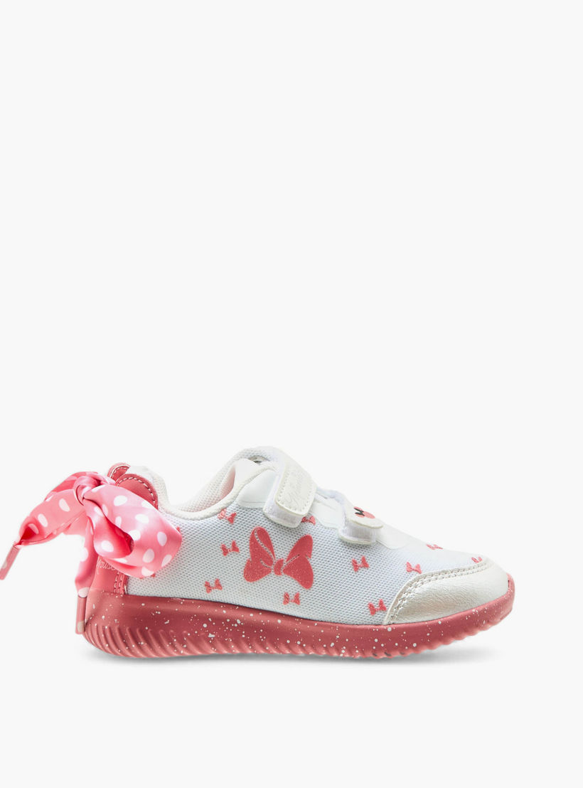 Disney Minnie Mouse Print Sneakers with Hook and Loop Closure-girls-shoes-sneakers-image-3
