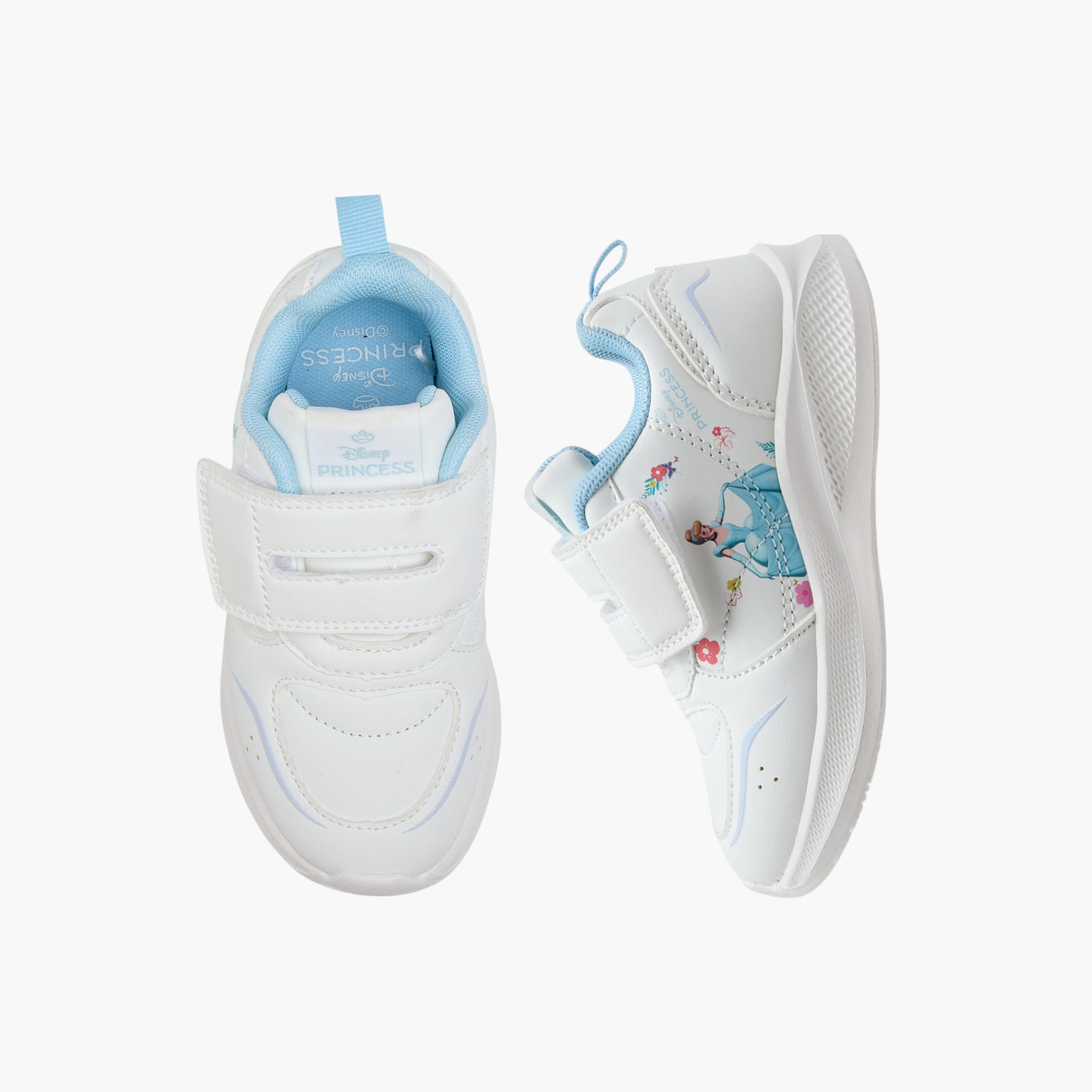 Disney Cinderella Print Sneakers with Hook and Loop Closure-girls-shoes-sneakers-image-1
