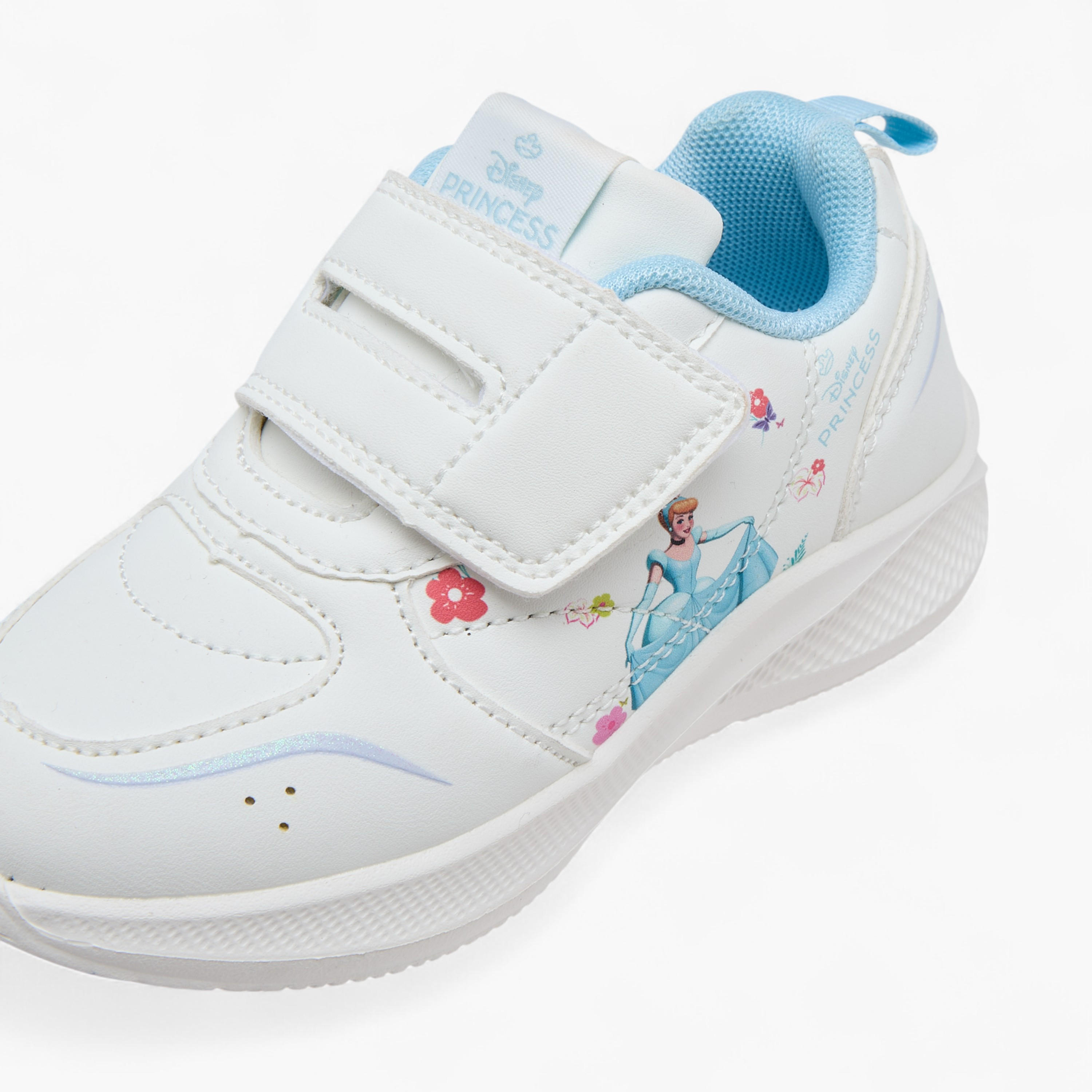 Disney Cinderella Print Sneakers with Hook and Loop Closure-girls-shoes-sneakers-image-5