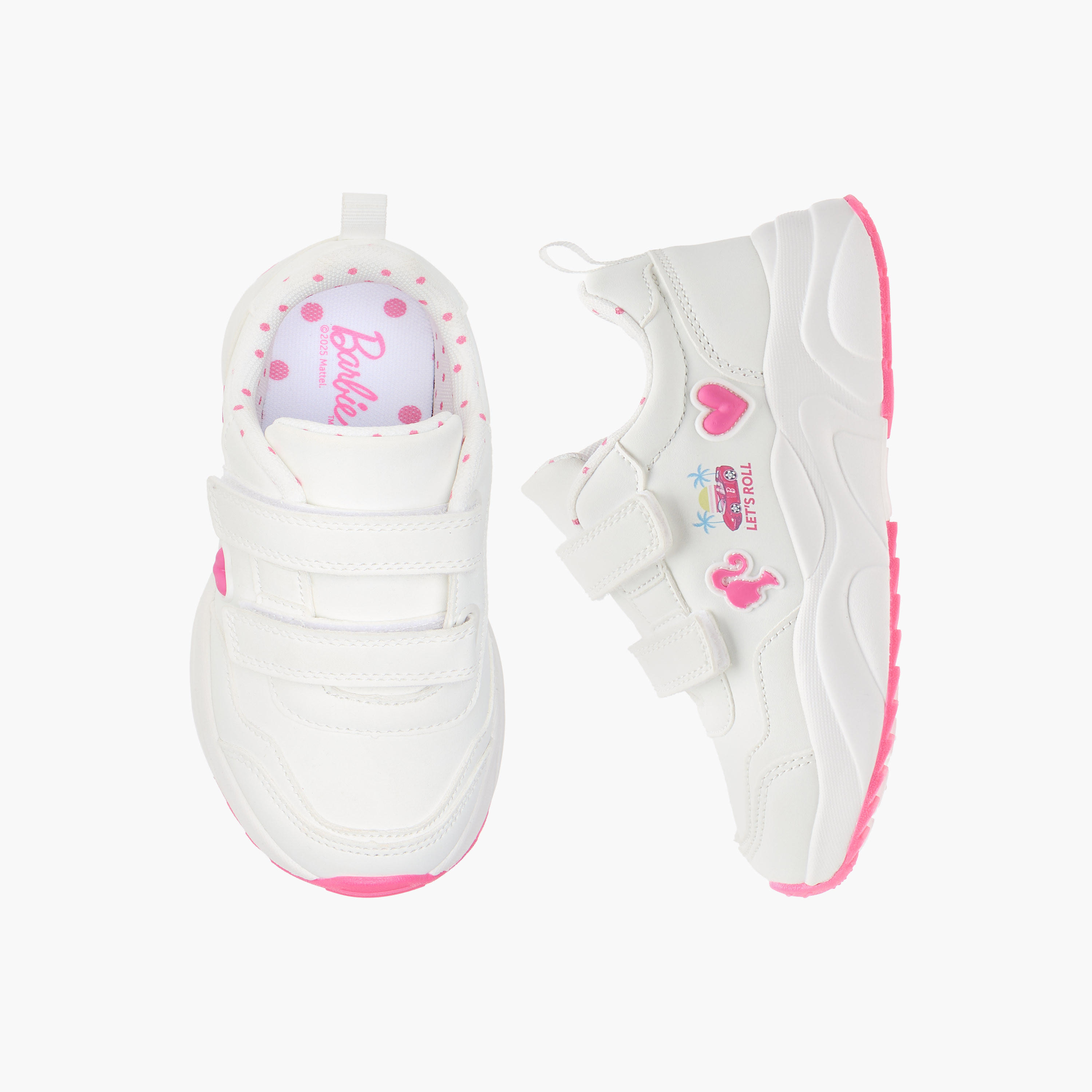 Barbie Applique Detail Sneakers with Hook and Loop Closure-girls-shoes-sneakers-image-1
