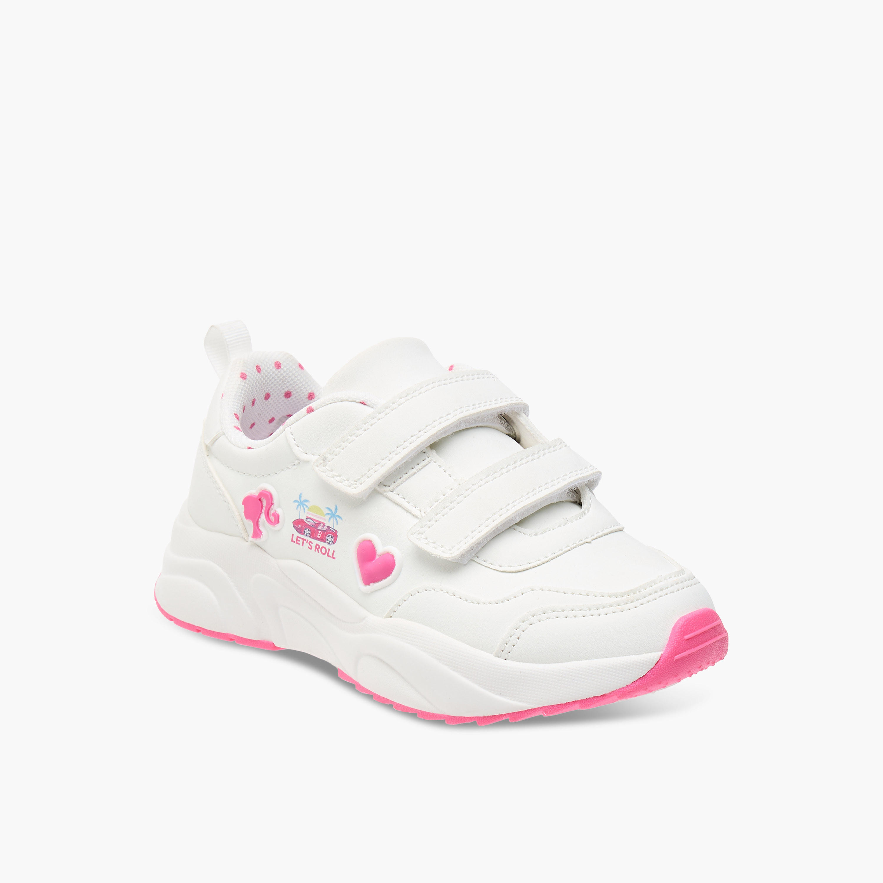 Barbie Applique Detail Sneakers with Hook and Loop Closure-girls-shoes-sneakers-image-2
