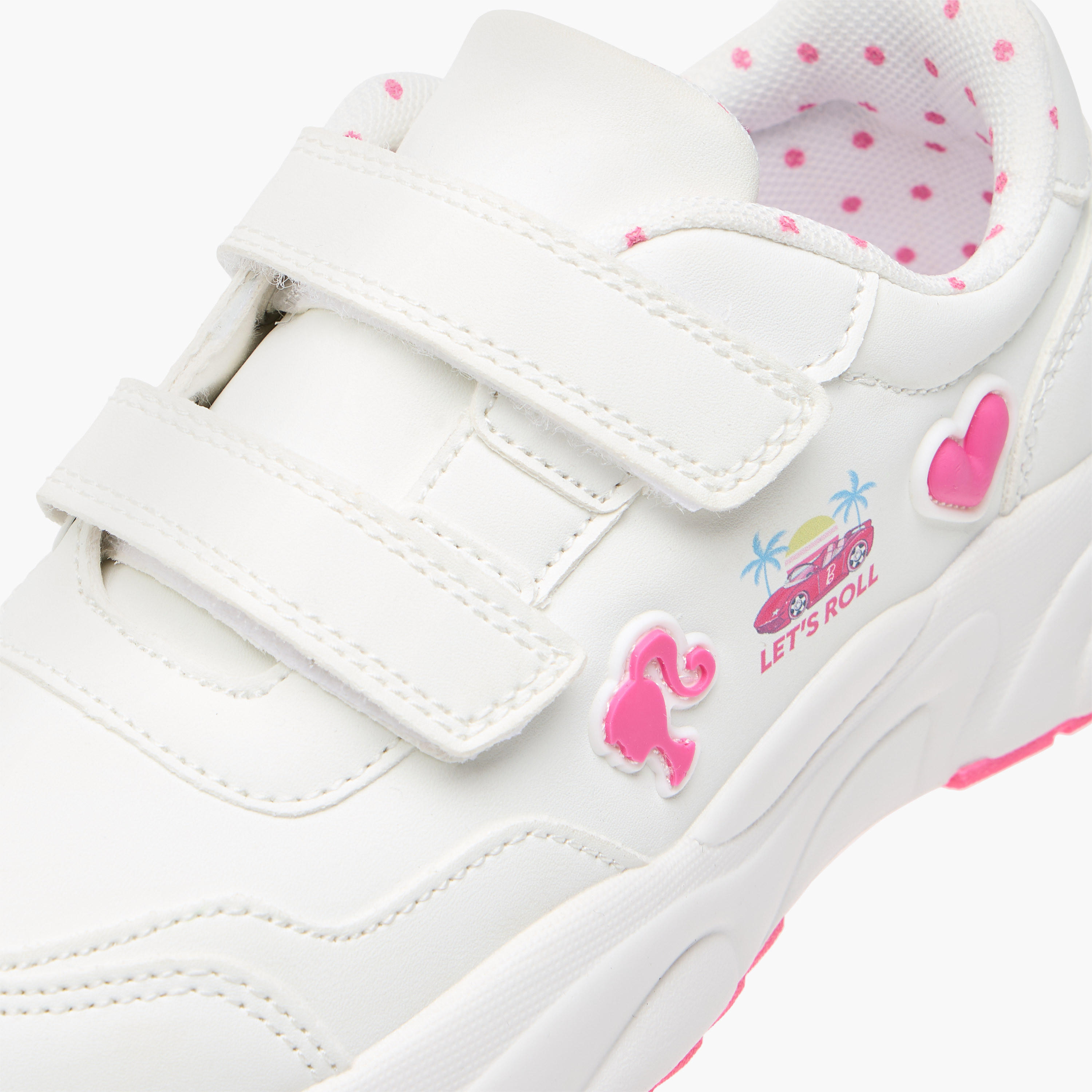Barbie Applique Detail Sneakers with Hook and Loop Closure-girls-shoes-sneakers-image-4