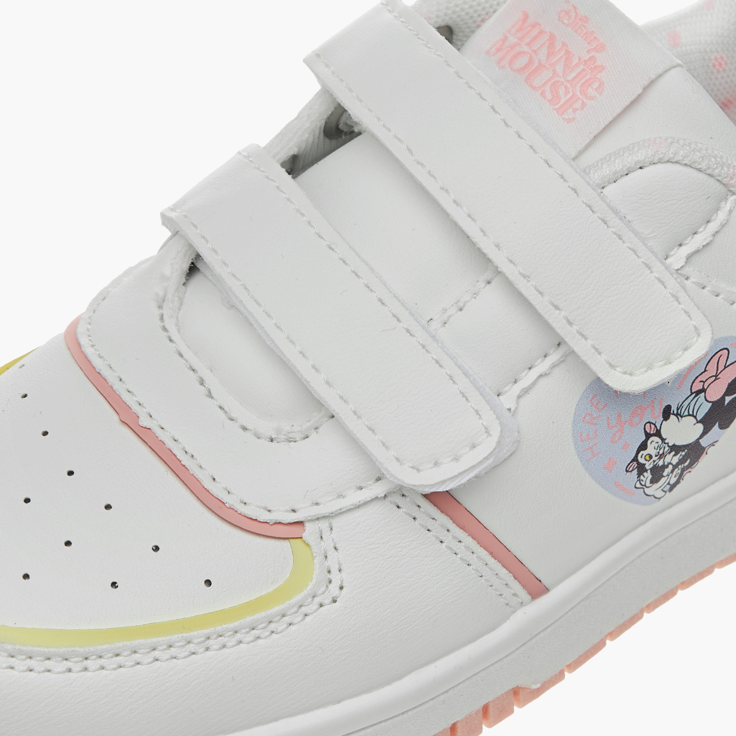 Disney Minnie Mouse Print Sneakers with Hook and Loop Closure-girls-shoes-sneakers-image-4