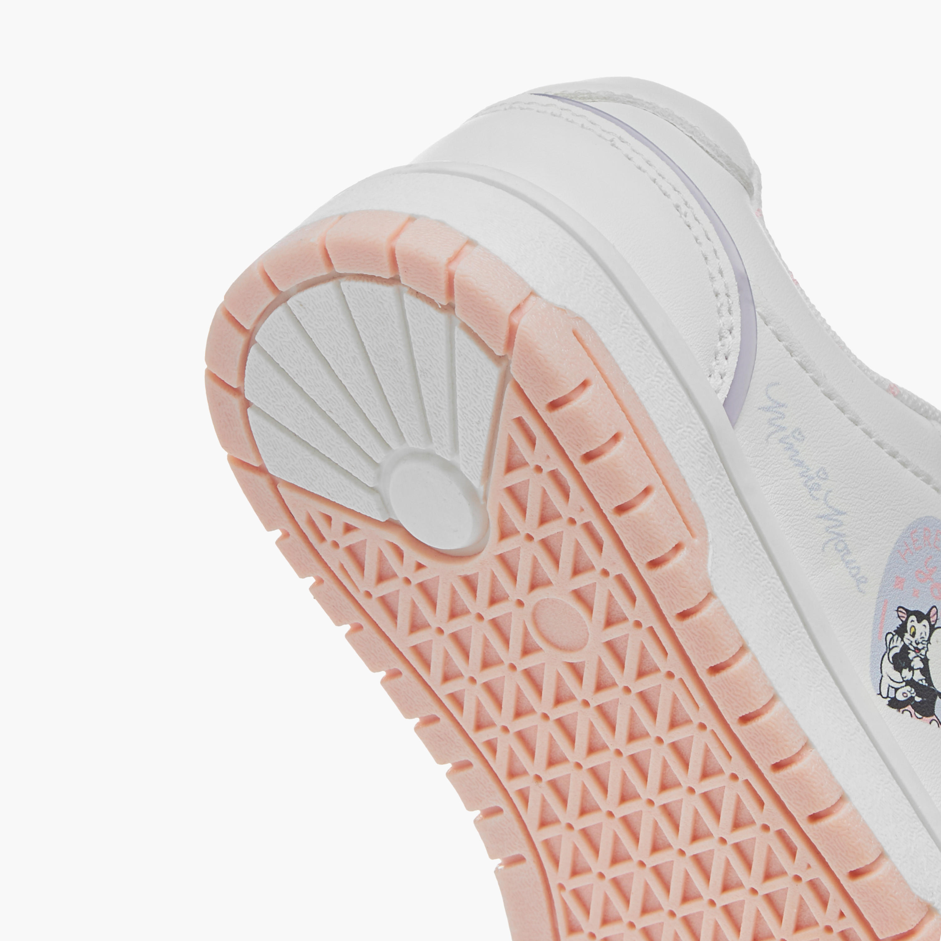 Disney Minnie Mouse Print Sneakers with Hook and Loop Closure-girls-shoes-sneakers-image-5