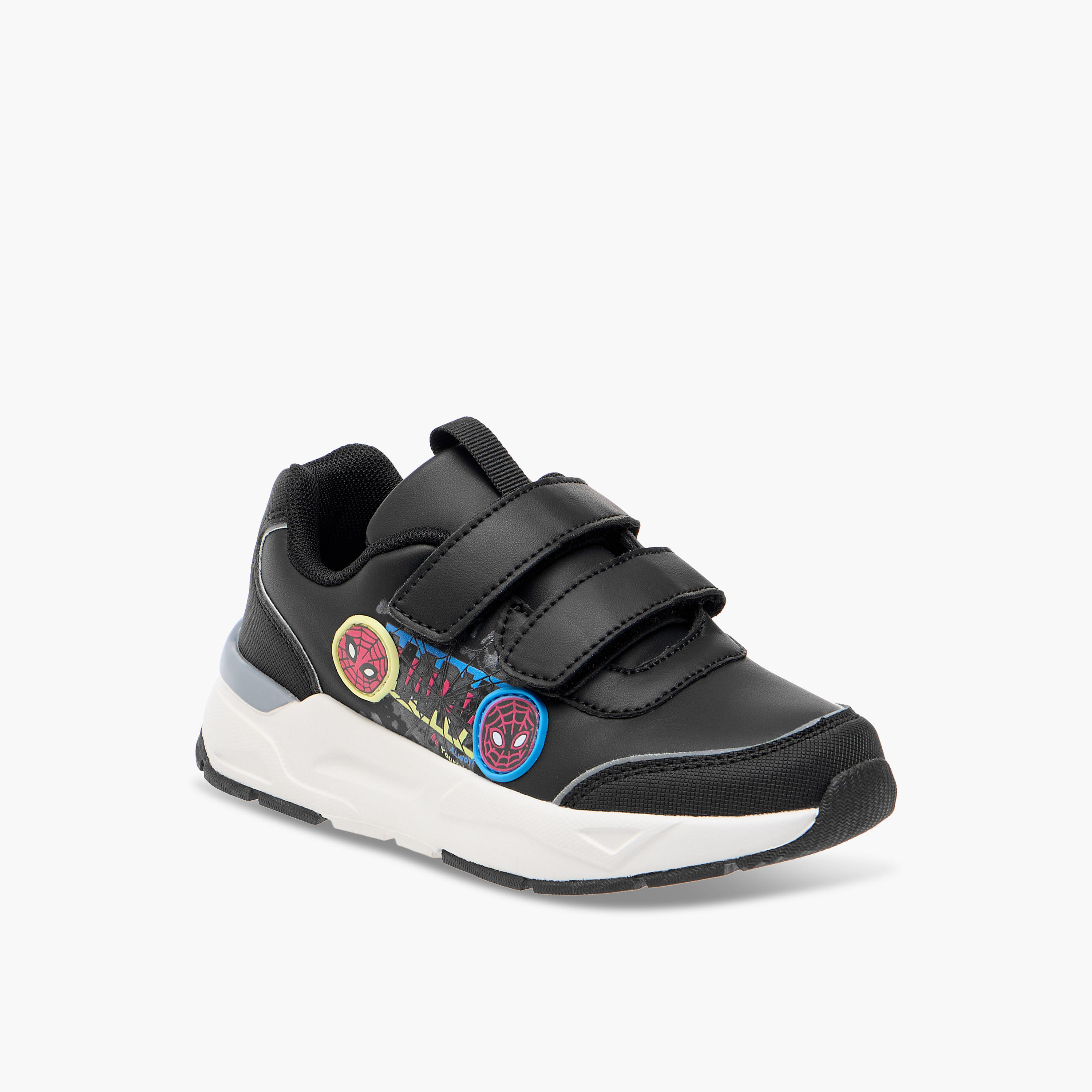 Spider-Man Embossed Sneakers with Hook and Loop Closure-boys-shoes-sneakers-image-2