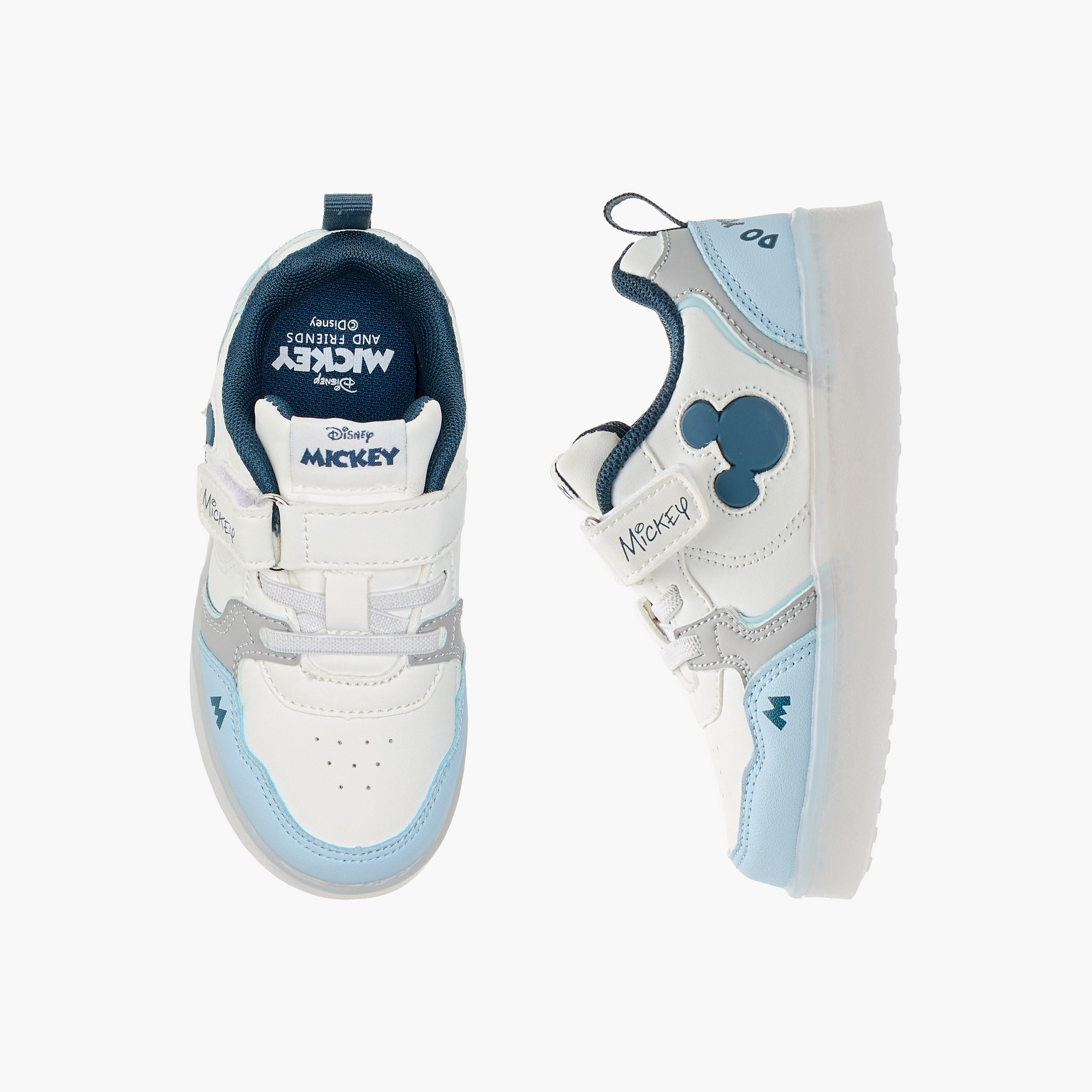 Disney Mickey Mouse Applique Light-Up Sneakers with Hook and Loop Closure-boys-shoes-sneakers-image-1