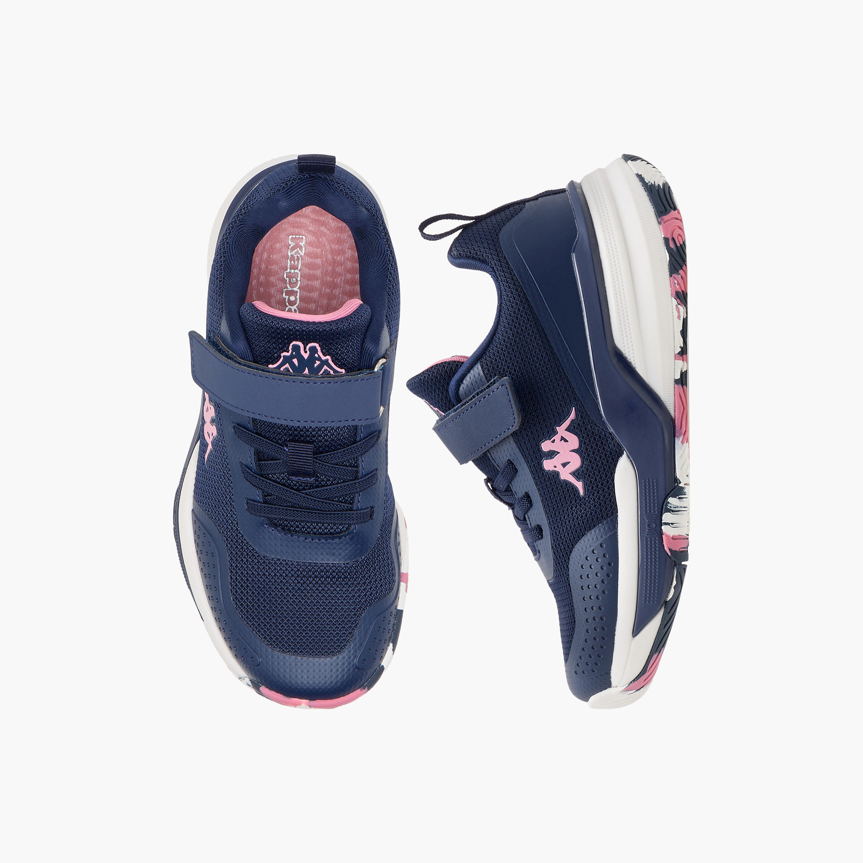 Kappa Girls Logo Print Hook & Loop Padel Shoes-girls-shoes-sports-image-1