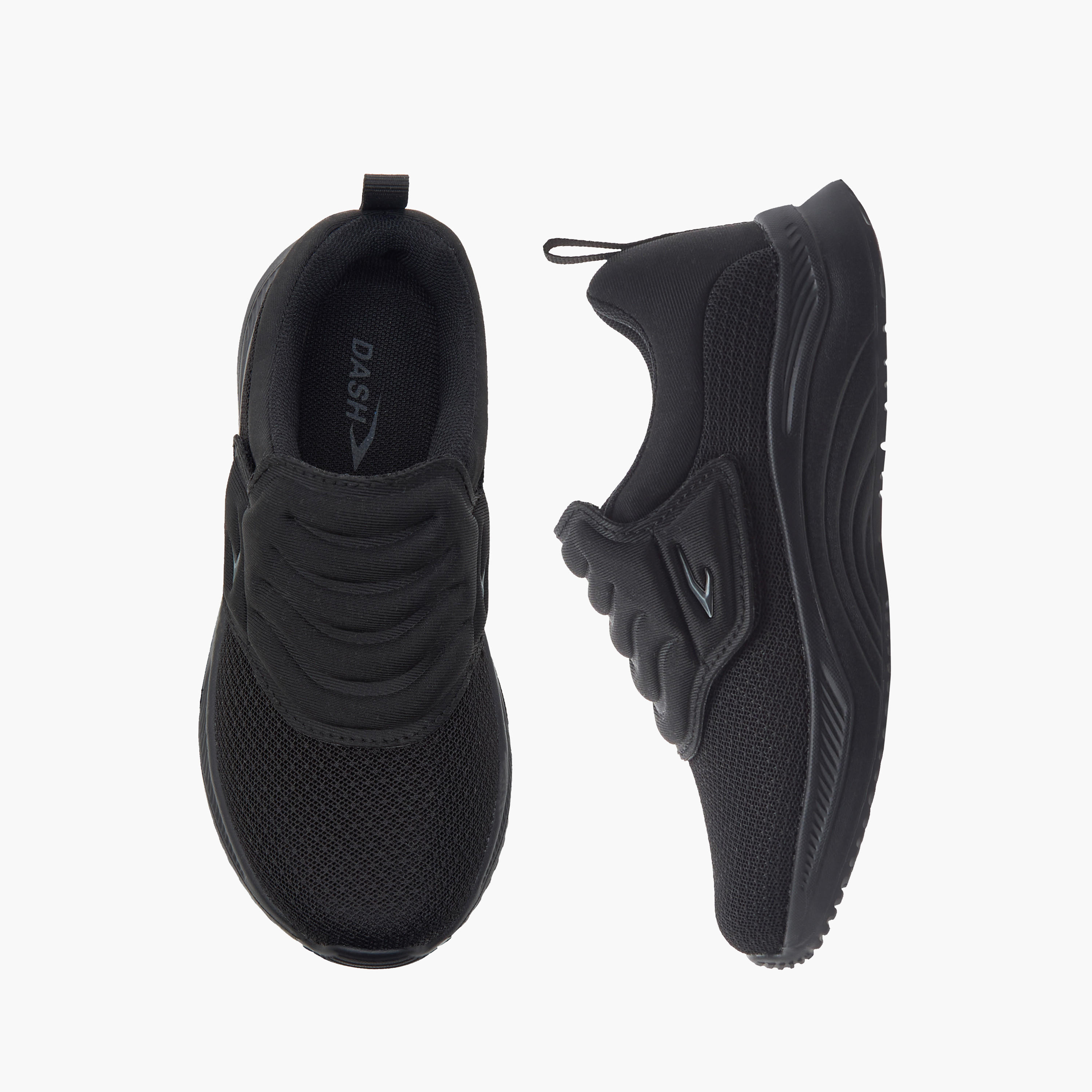 Dash Kids Textured Sneakers with Hook and Loop Closure-boys-shoes-sneakers-image-1