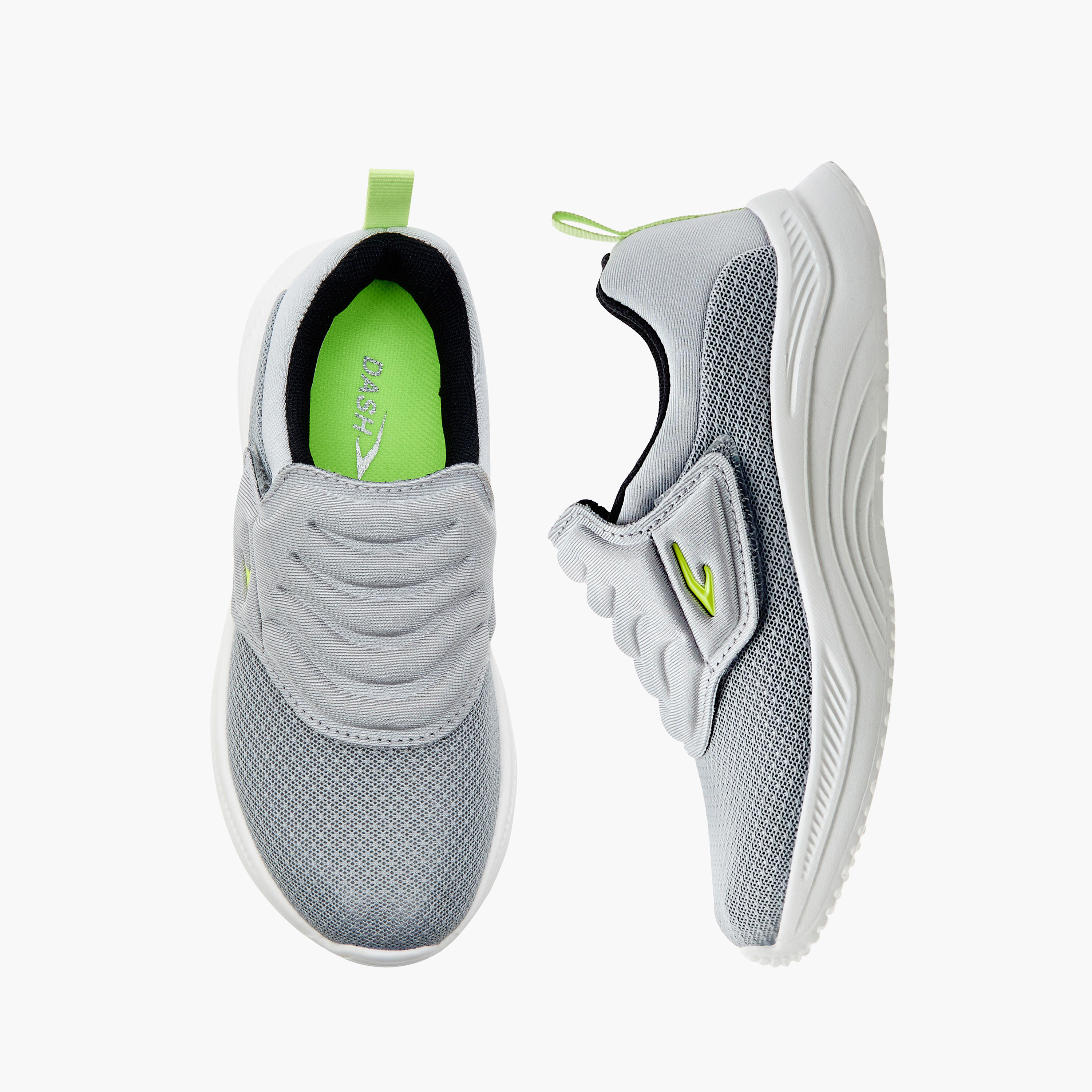 Dash Kids Textured Sneakers with Hook and Loop Closure-boys-shoes-sneakers-image-1