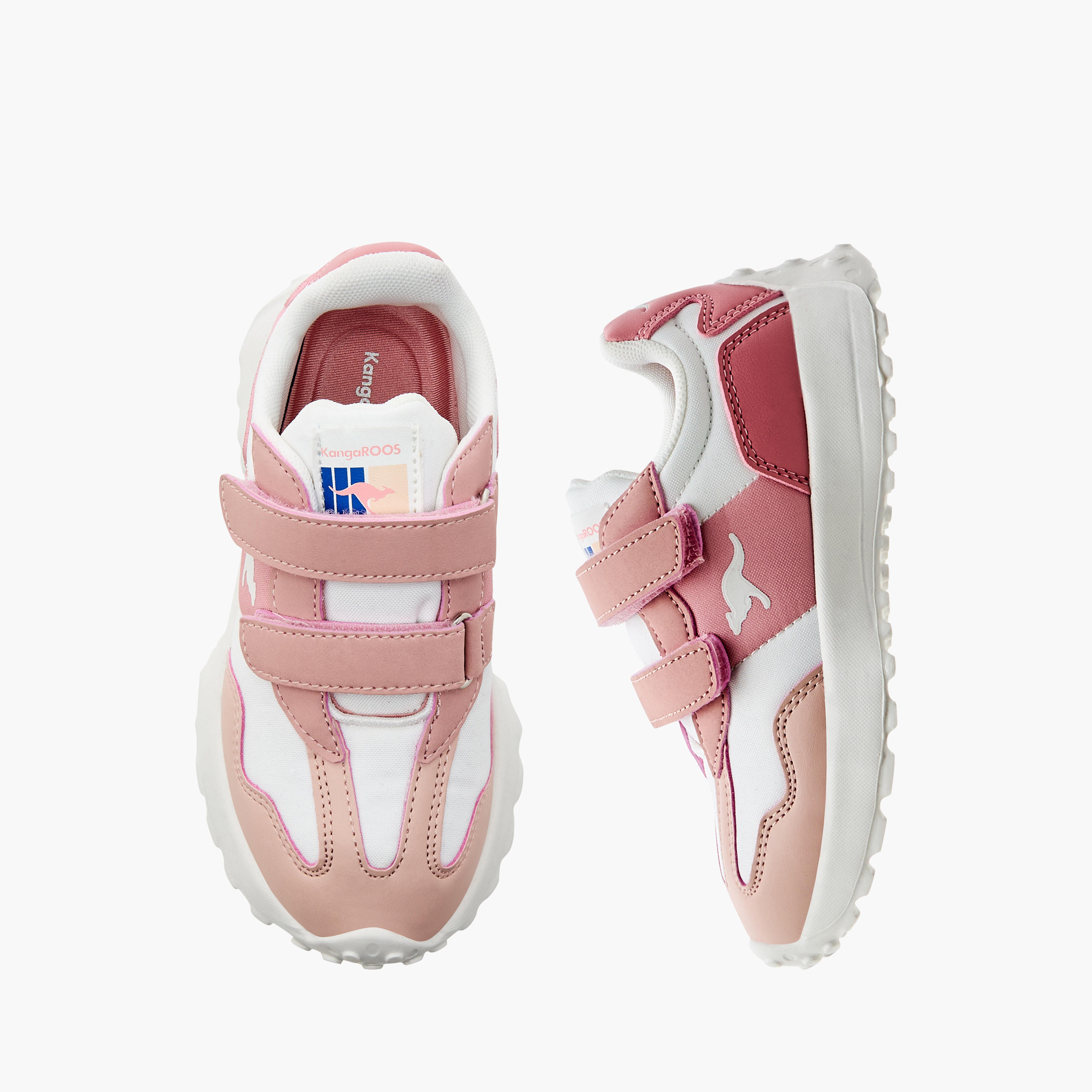 KangaROOS Girl's Colourblock Sneakers with Hook and Loop Closure-girls-shoes-sneakers-image-1