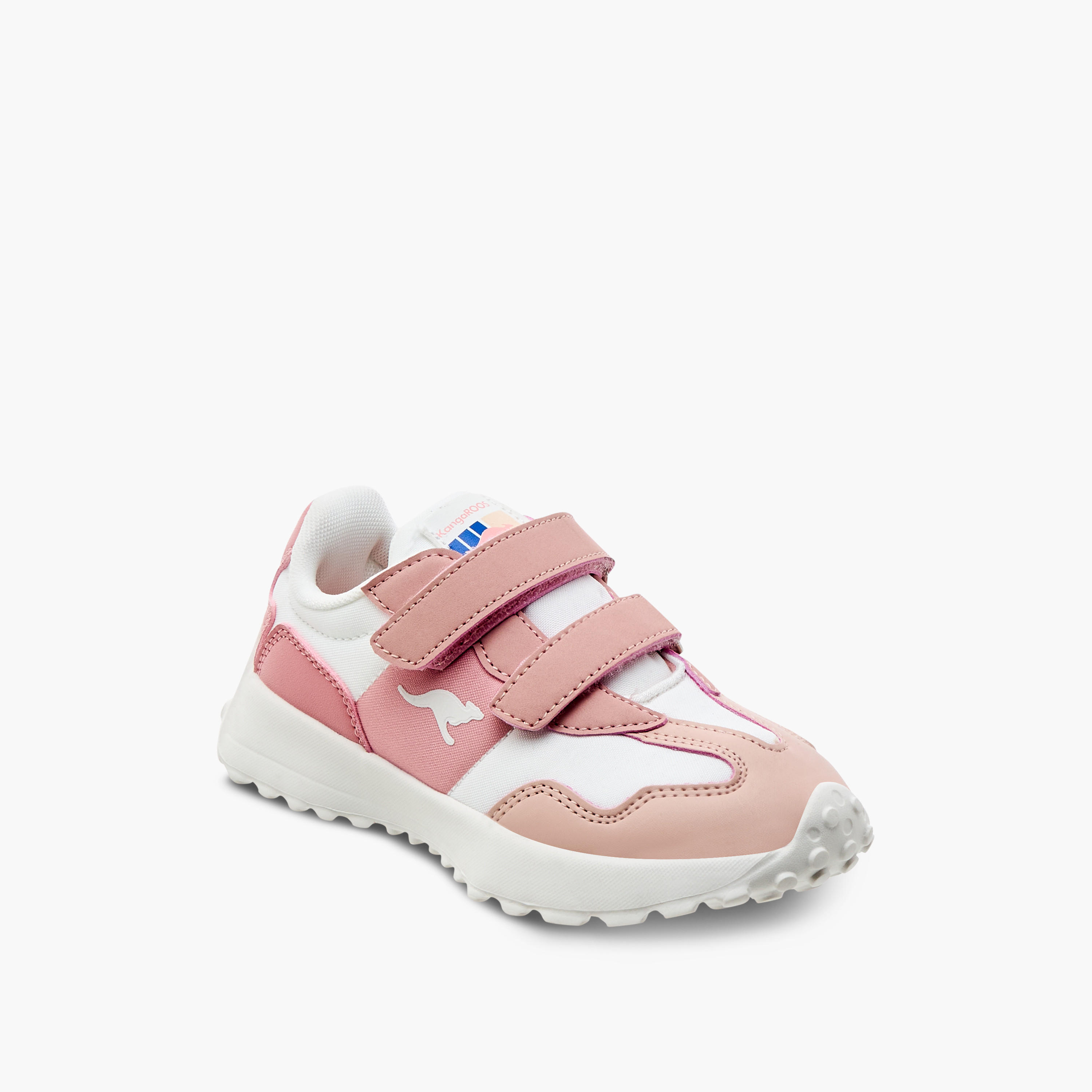 KangaROOS Girl's Colourblock Sneakers with Hook and Loop Closure-girls-shoes-sneakers-image-2