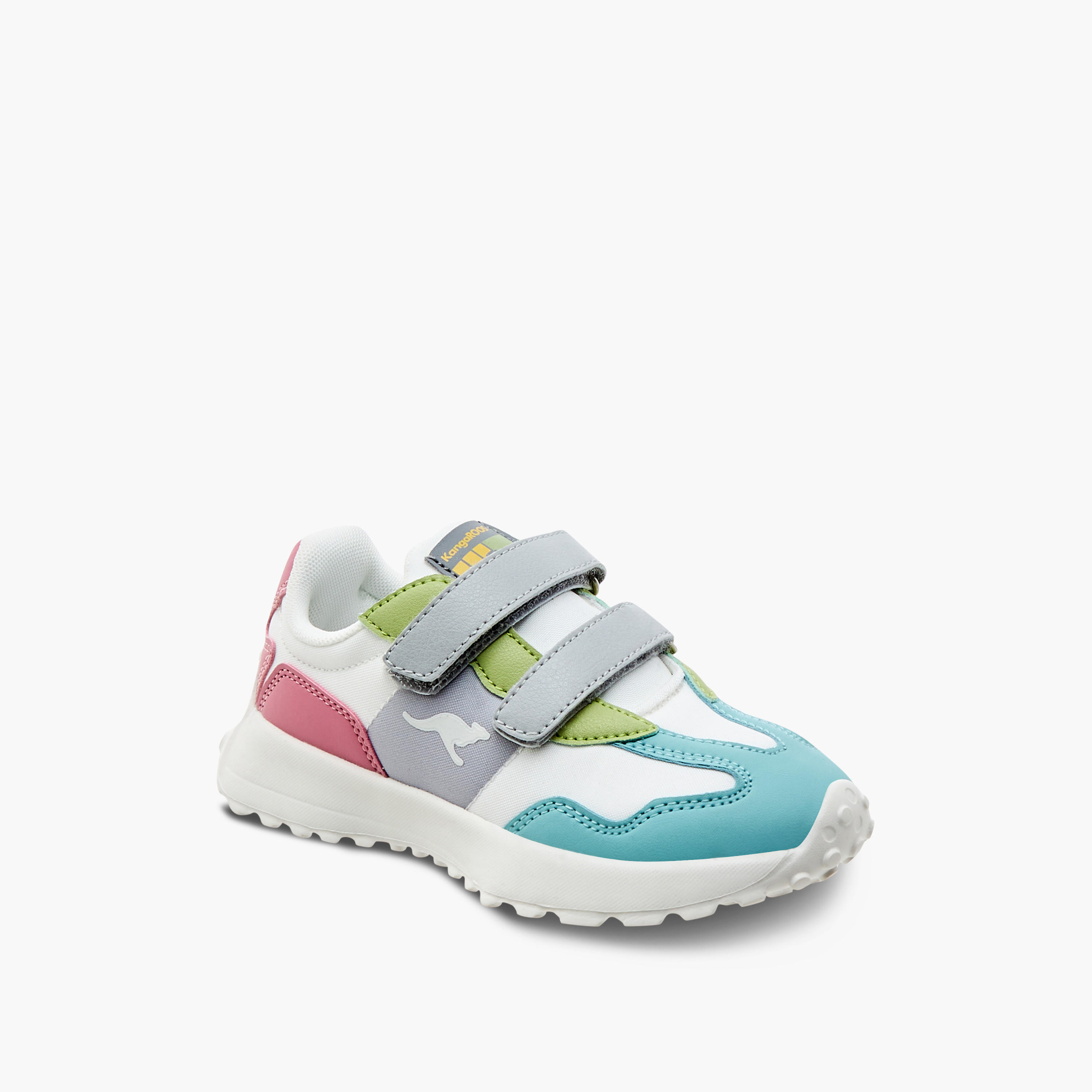 KangaROOS Girl's Colourblock Sneakers with Hook and Loop Closure-girls-shoes-sneakers-image-2