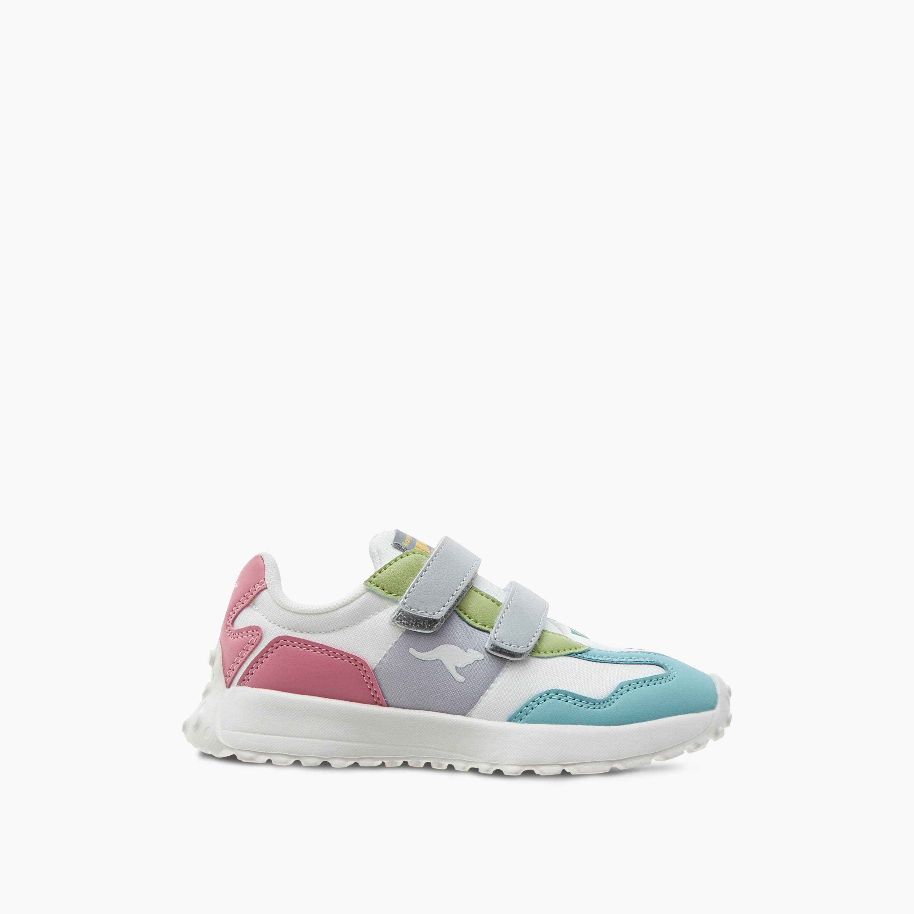 KangaROOS Girl's Colourblock Sneakers with Hook and Loop Closure-girls-shoes-sneakers-image-3