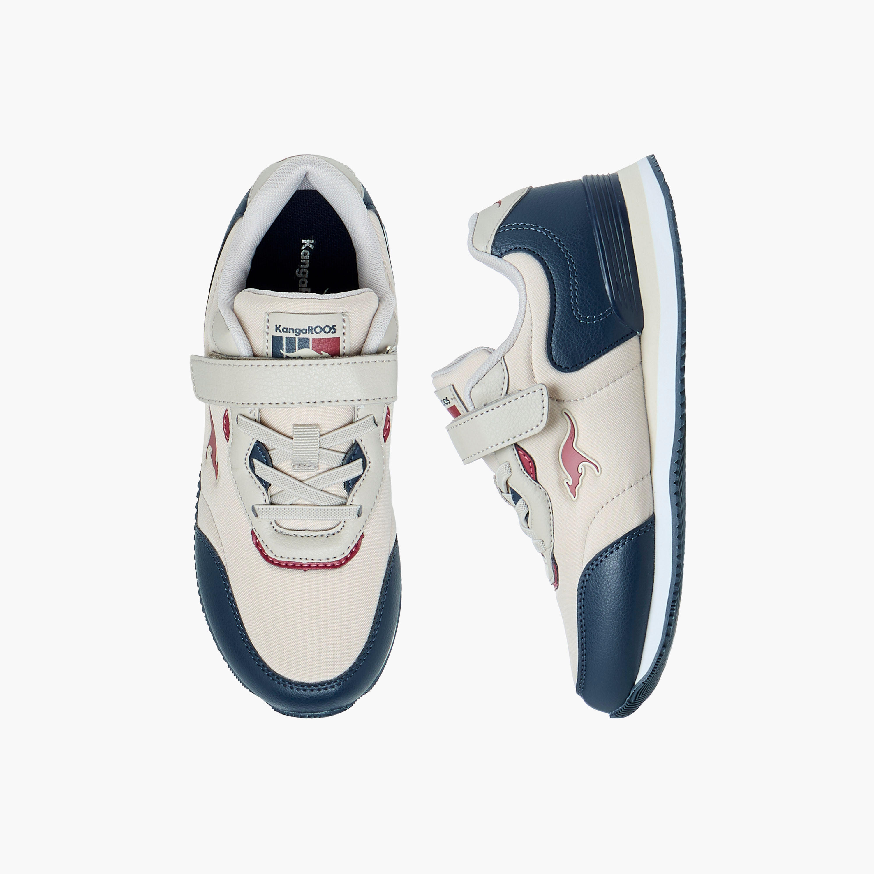 حذاء رياضي بتصميم قوالب ملونة وشريط إغلاق لاصق للأولاد من كانغاروز-boys-shoes-sneakers-image-1