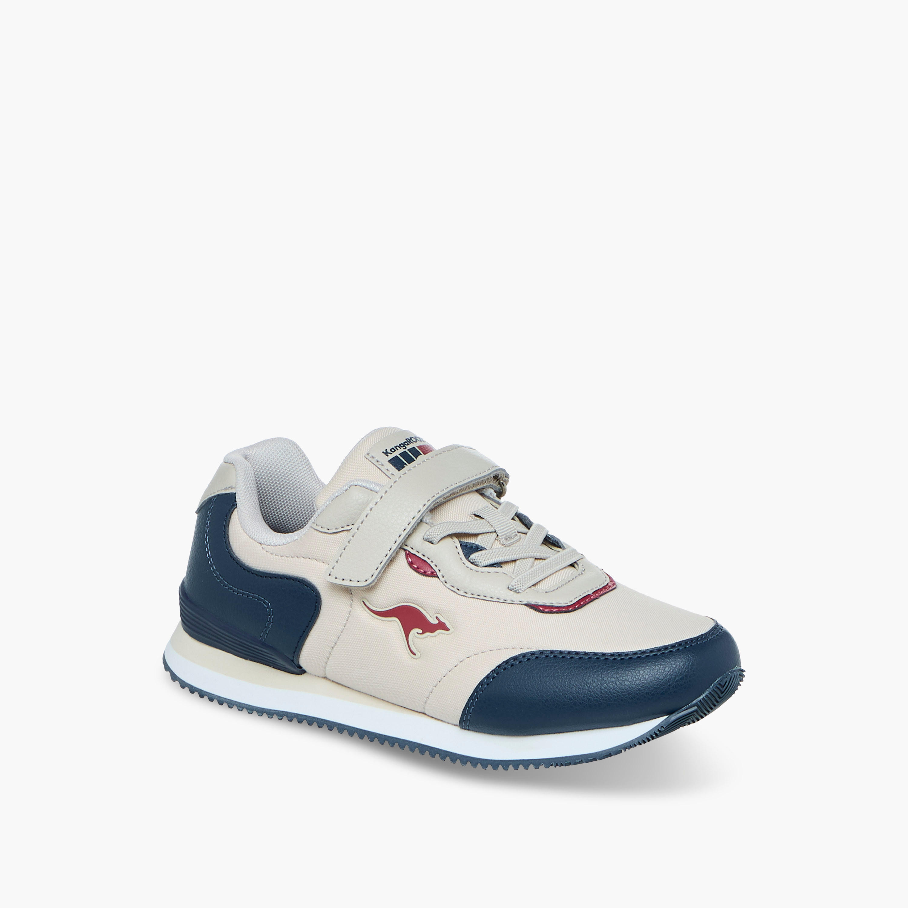 حذاء رياضي بتصميم قوالب ملونة وشريط إغلاق لاصق للأولاد من كانغاروز-boys-shoes-sneakers-image-2