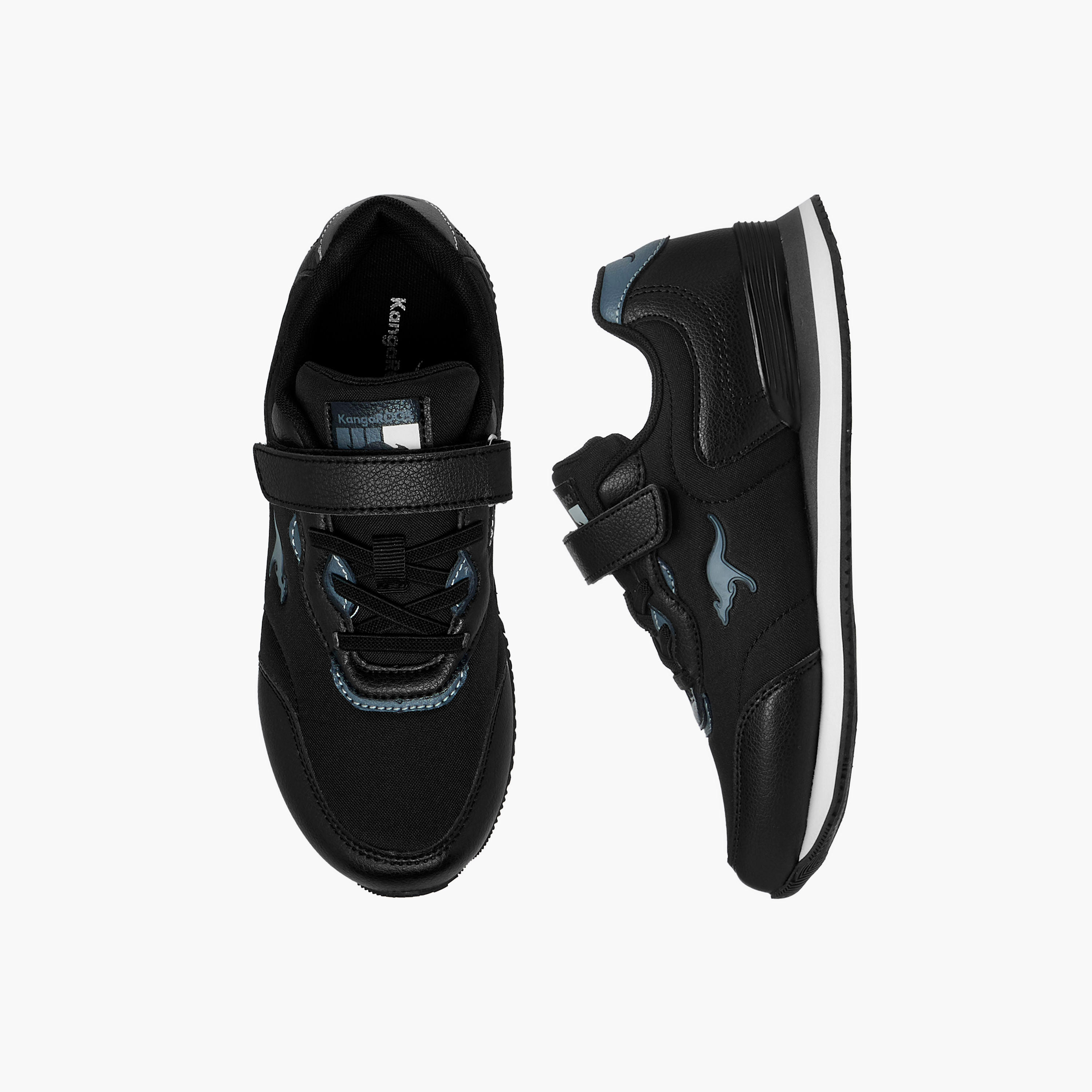 KangaROOS Boys' Panelled Sports Shoes with Hook and Loop Closure-boys-shoes-sneakers-image-1