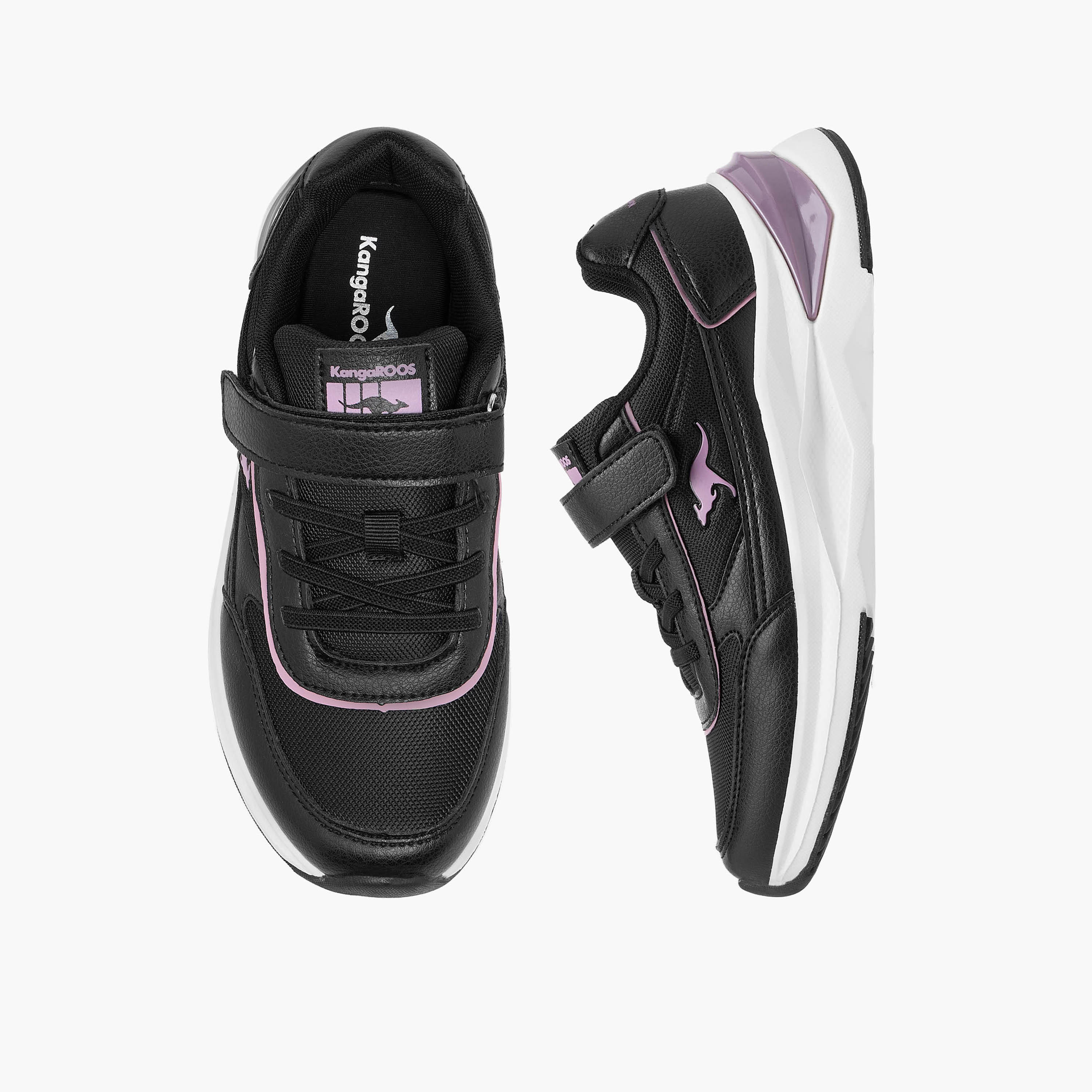 Kangaroos Girls Panelled Hook & Loop Walking Shoes-girls-shoes-sports-image-1