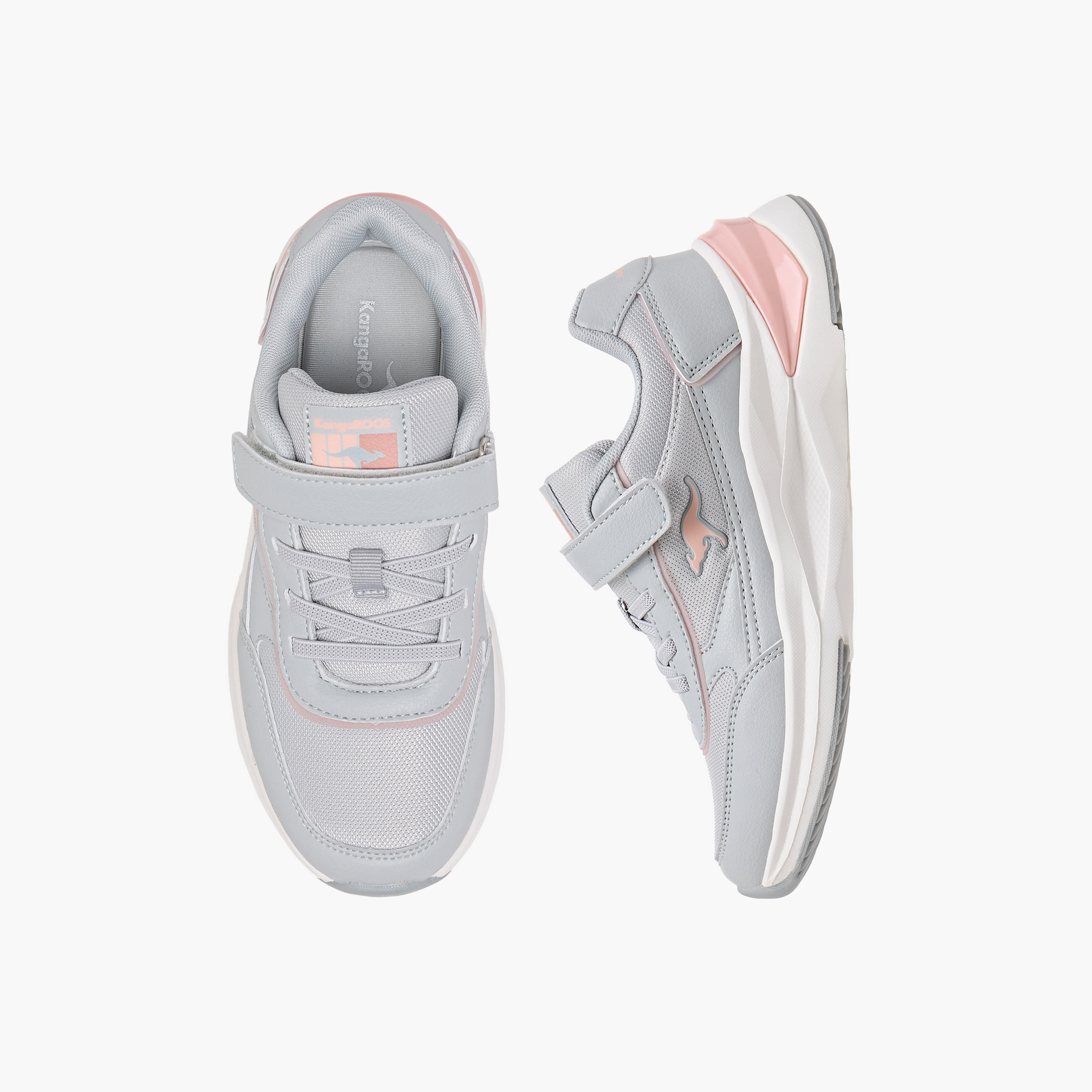 Kangaroos Girls Panelled Hook & Loop Walking Shoes-girls-shoes-sports-image-1