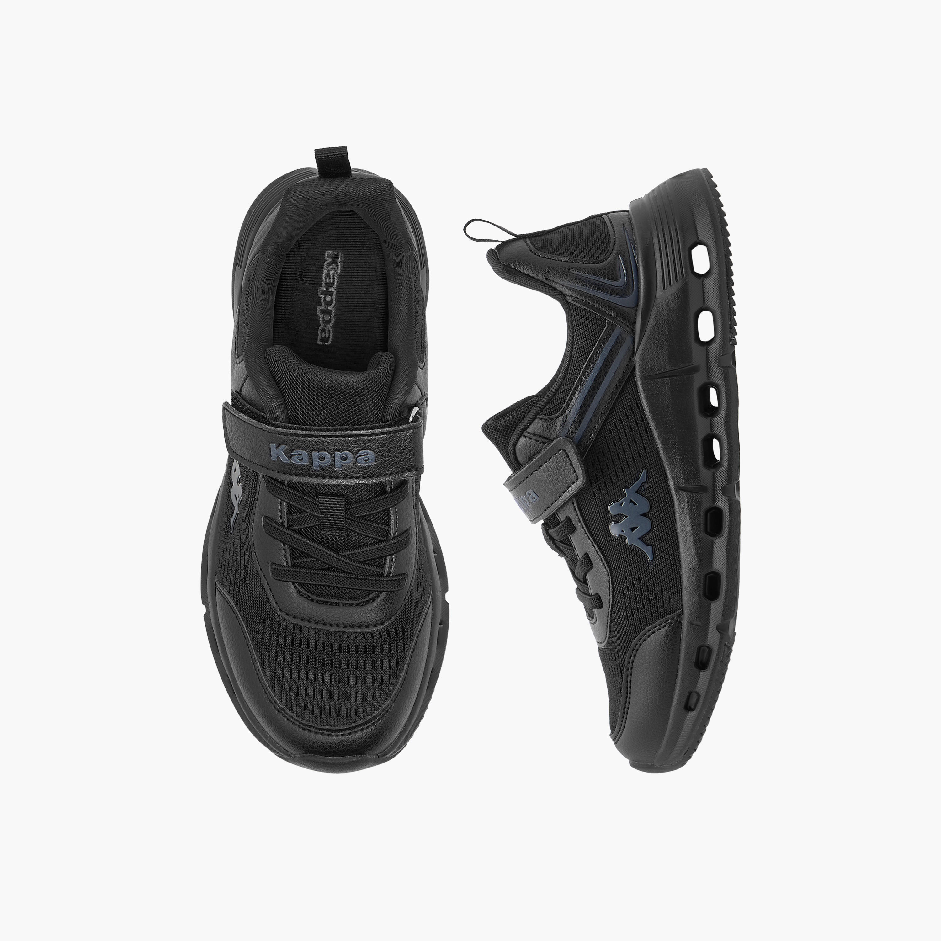 Kappa Kids' Logo Detail Sports Shoes with Hook and Loop Closure-girls-shoes-schoolshoes-image-1
