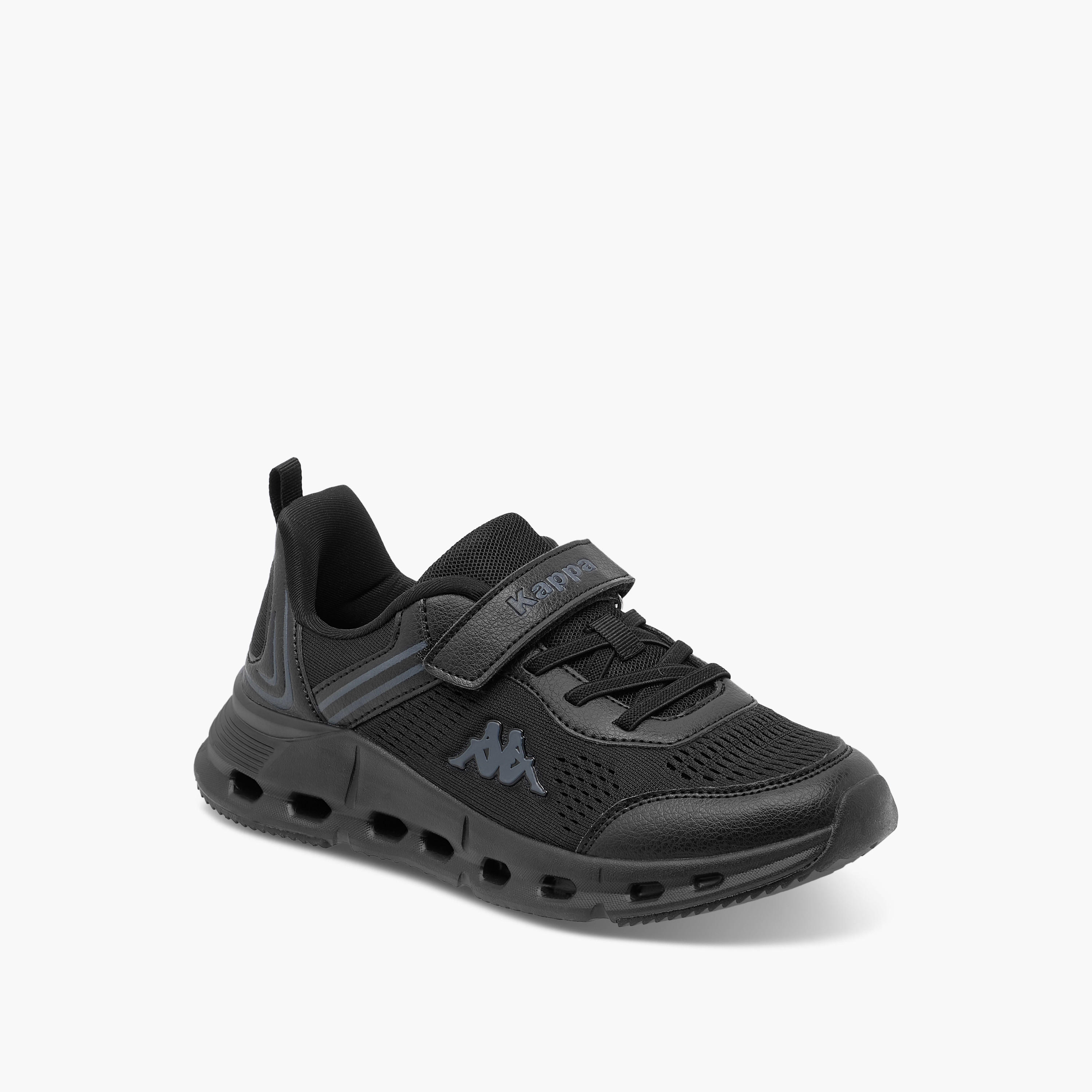 Kappa Kids' Logo Detail Sports Shoes with Hook and Loop Closure-girls-shoes-schoolshoes-image-2