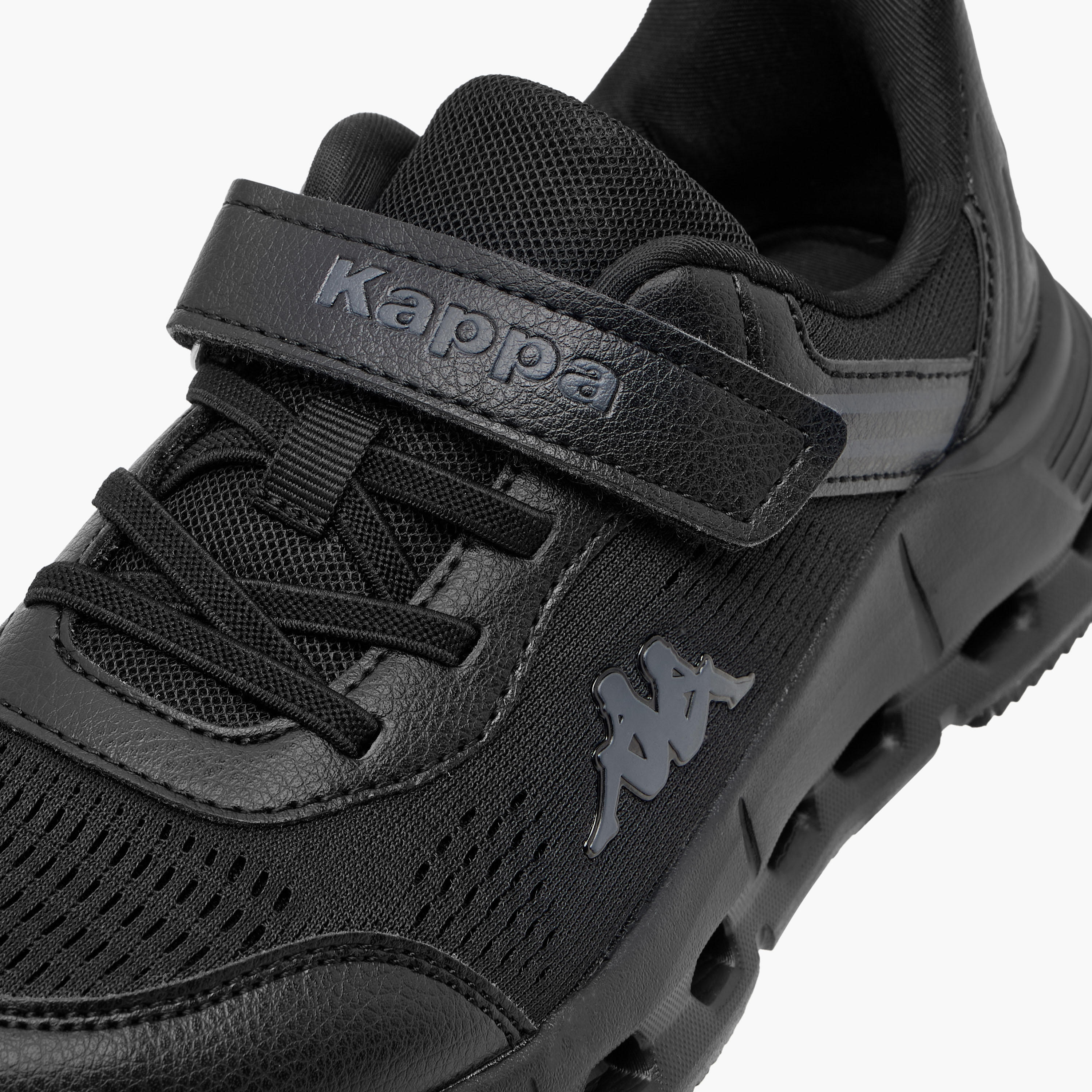 Kappa Kids' Logo Detail Sports Shoes with Hook and Loop Closure-girls-shoes-schoolshoes-image-4