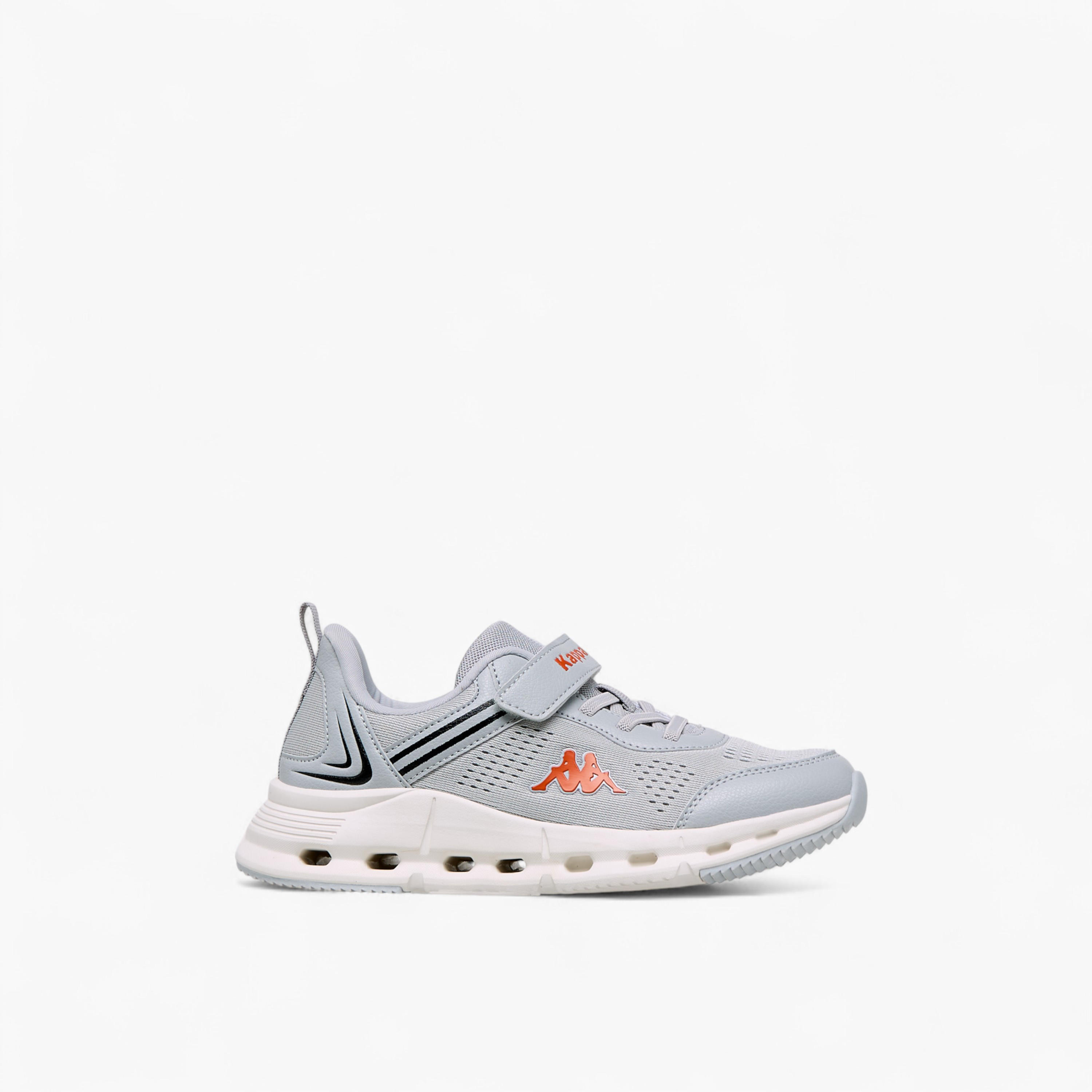 Kappa Kids' Logo Detail Sports Shoes with Hook and Loop Closure-girls-shoes-schoolshoes-image-3