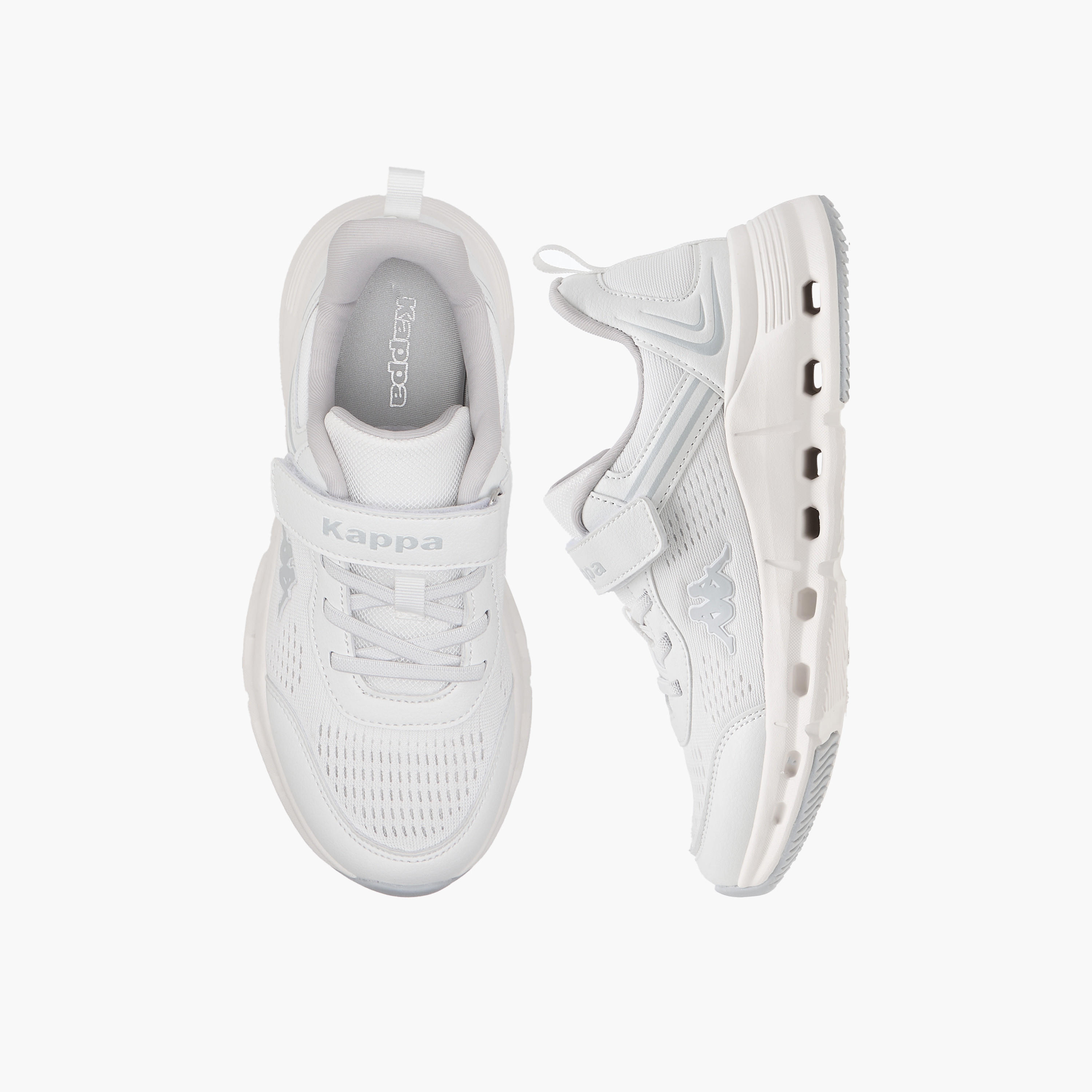 Kappa Kids' Logo Detail Sports Shoes with Hook and Loop Closure-girls-shoes-schoolshoes-image-1