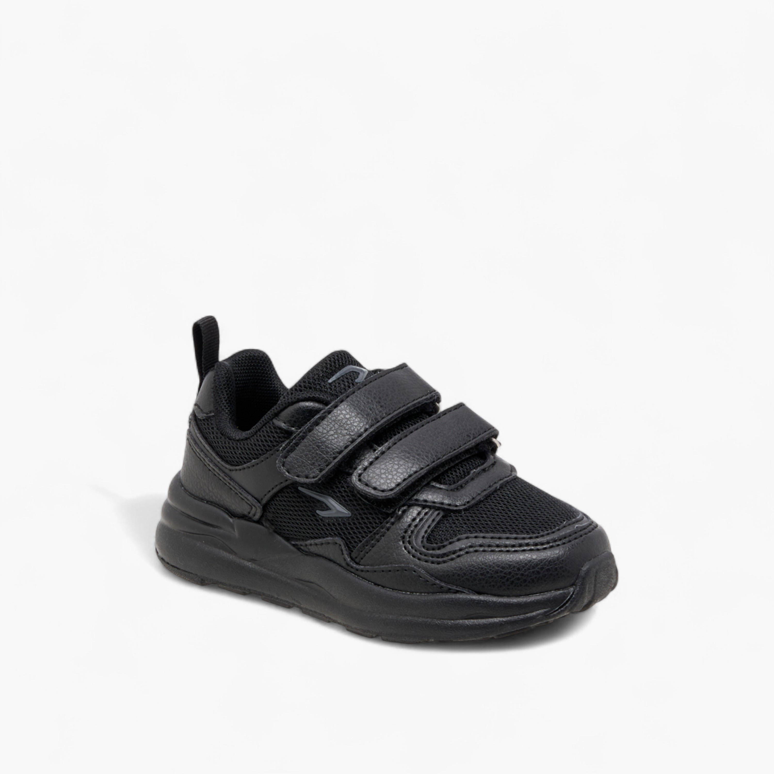 Dash Panelled School Shoes with Hook and Loop Closure-boys-shoes-sneakers-image-2