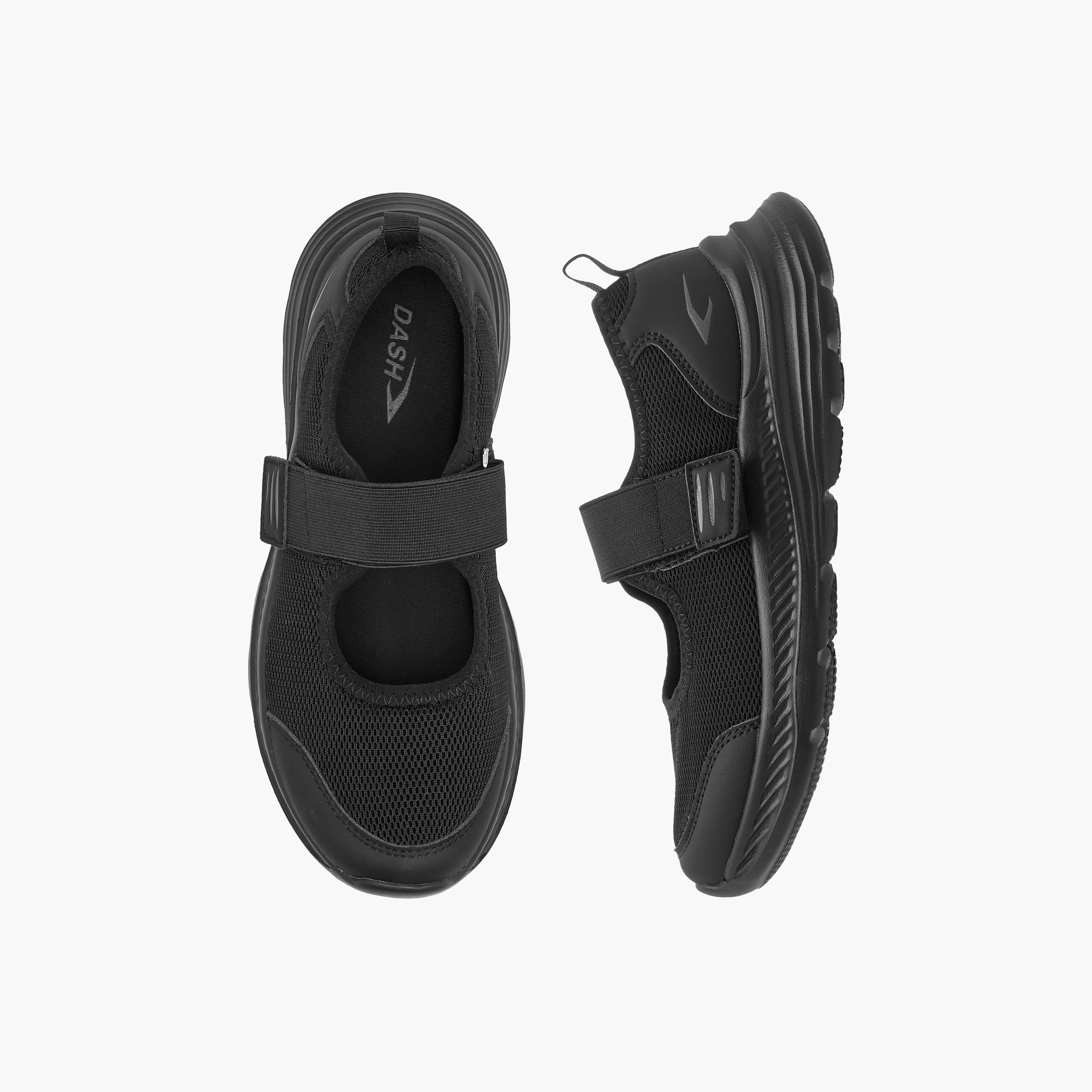 Dash Textured Mary Jane School Shoes with Hook and Loop Closure-girls-shoes-schoolshoes-image-1