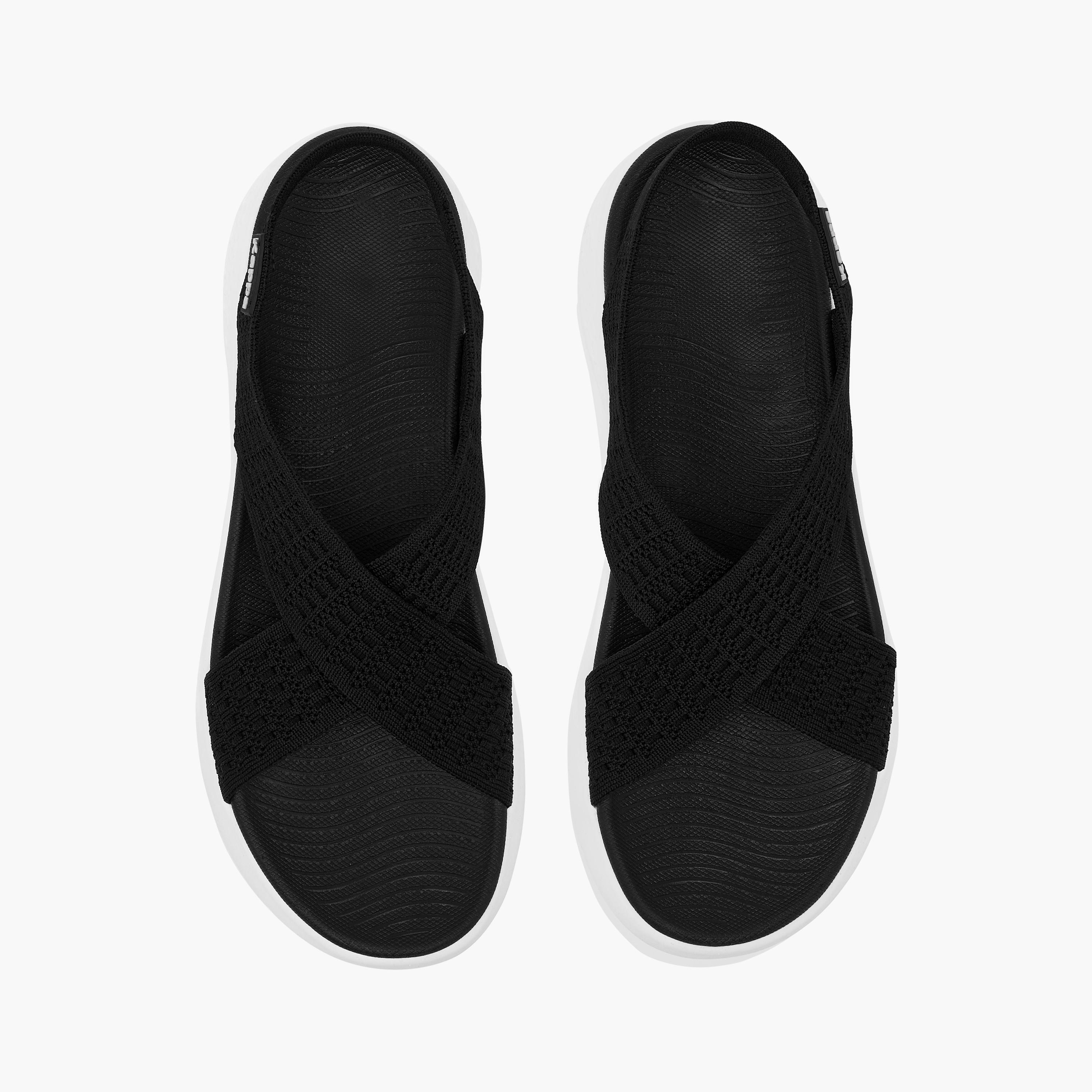 Kappa Women's Textured Slip-On Criss Cross Sandals-women-shoes-flats-sandals-image-1