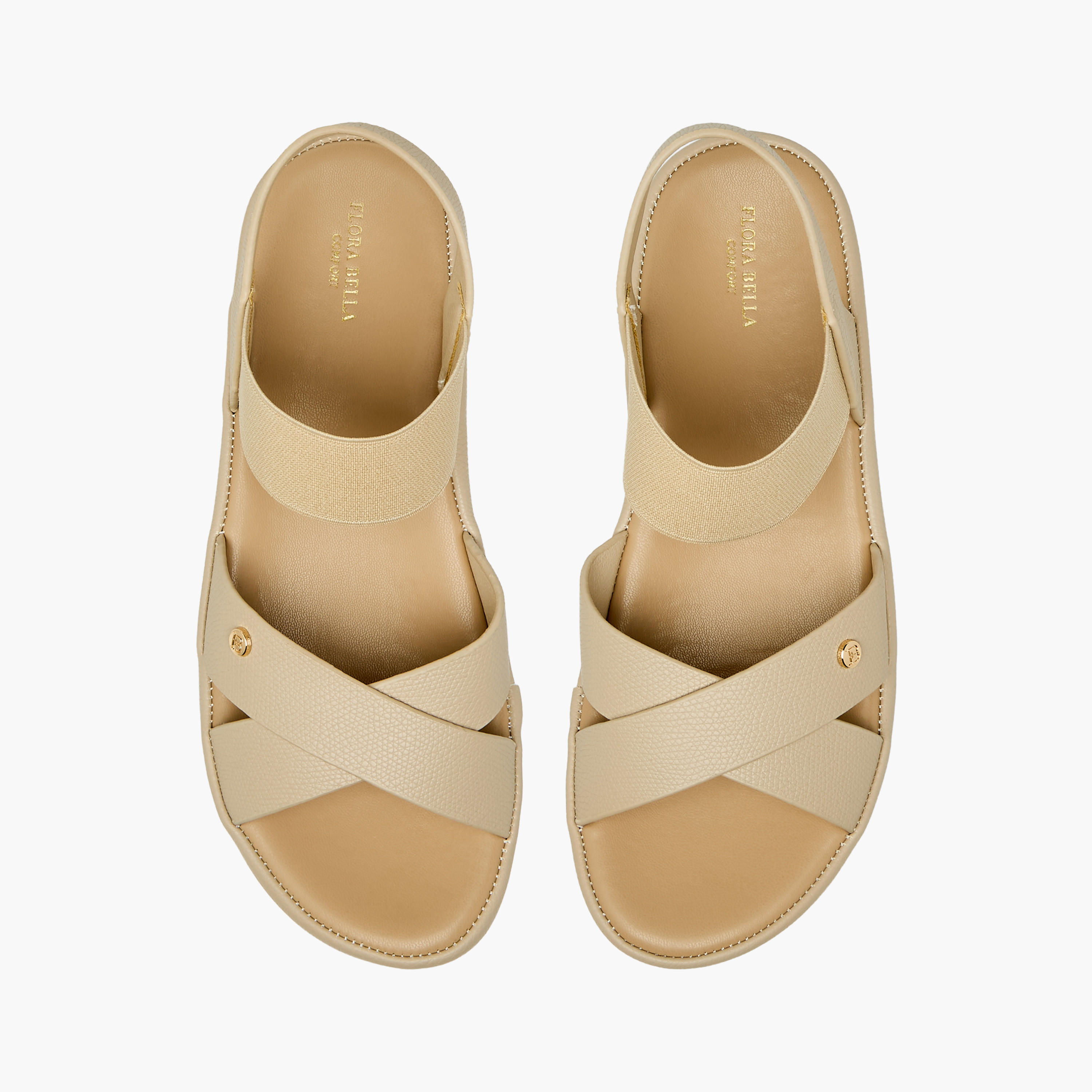 Flora Bella Women Textured Cross Strap Sandals-women-shoes-flats-sandals-image-1