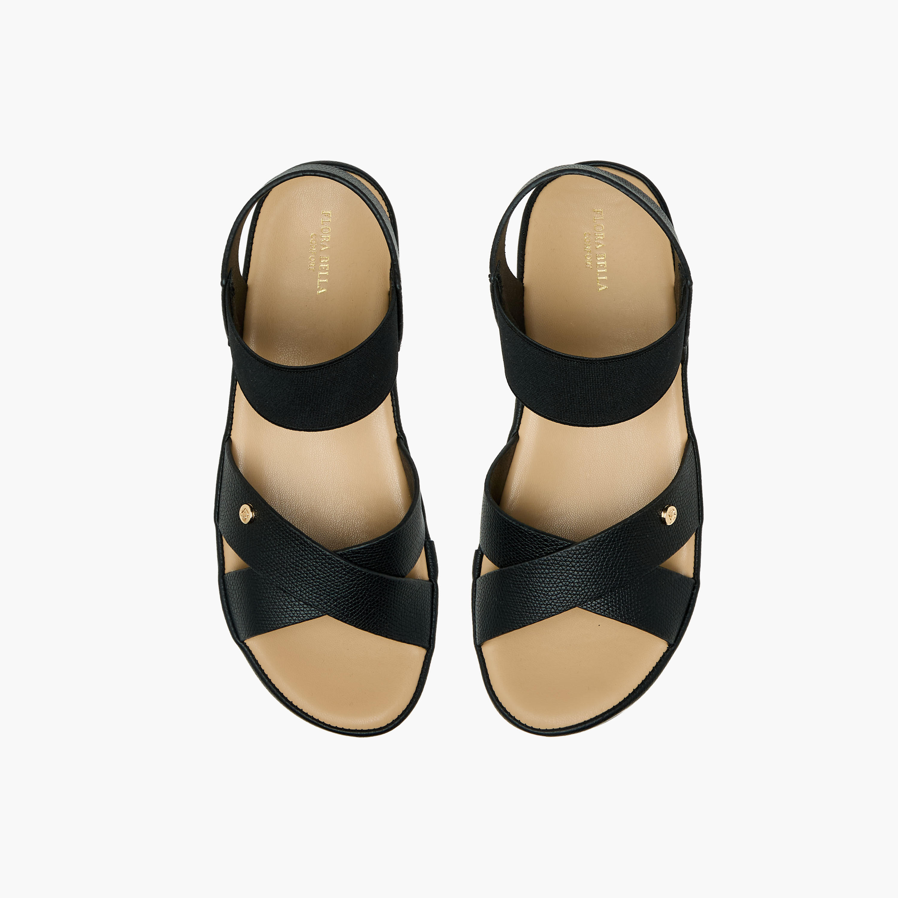 Flora Bella Women Textured Cross Strap Sandals-women-shoes-flats-sandals-image-1