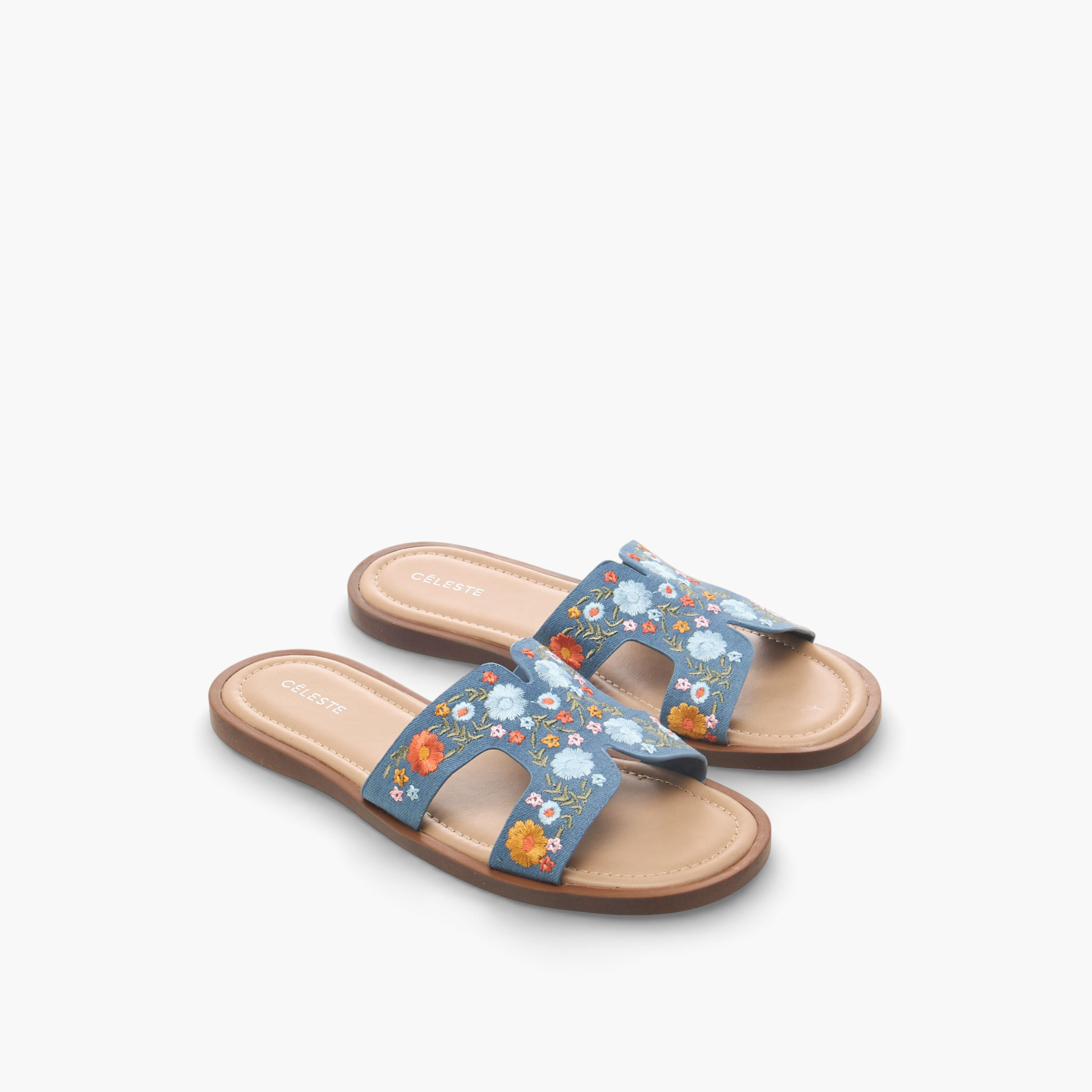 Celeste Women Floral Embroidered Flat Sandals-women-shoes-flats-sandals-image-1
