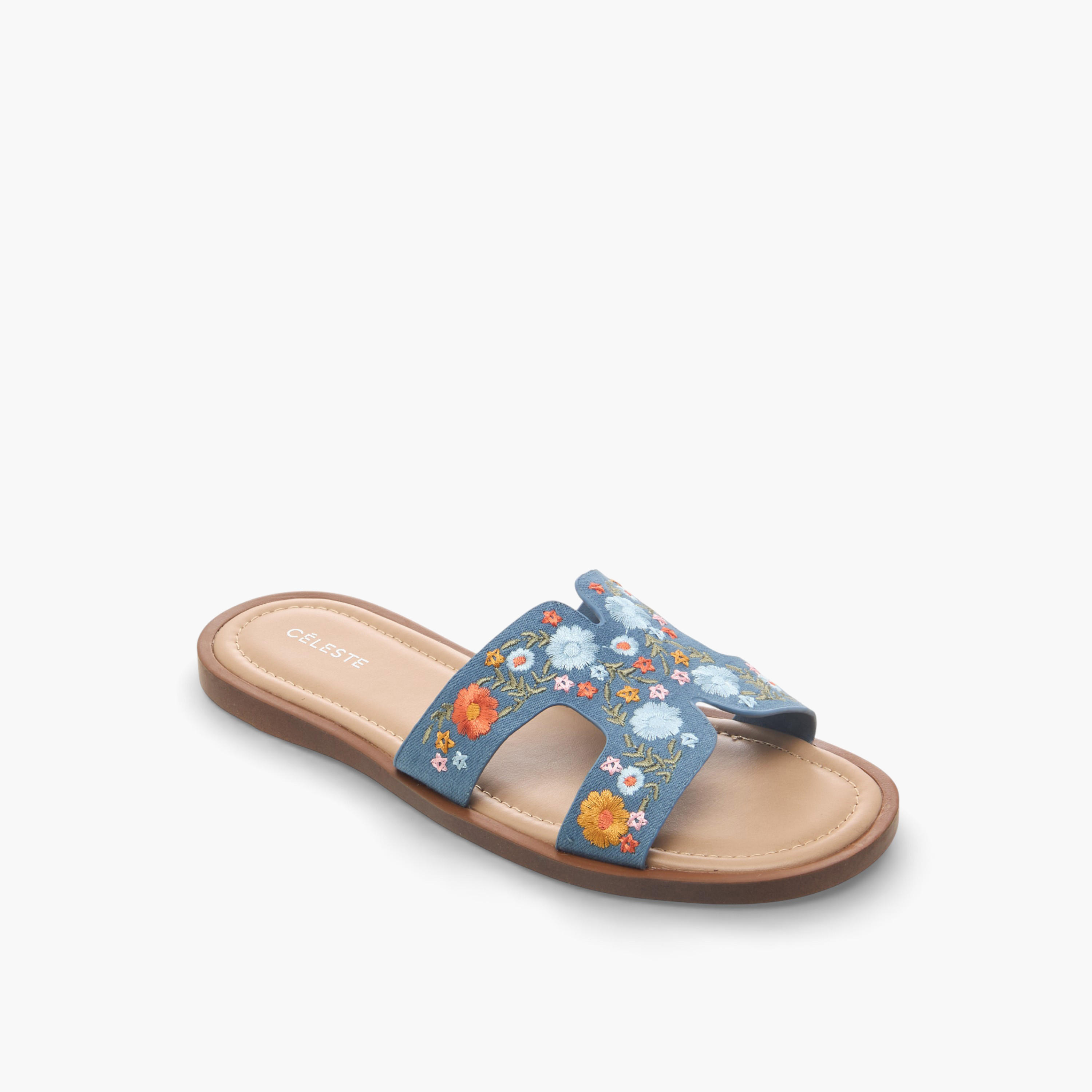 Celeste Women Floral Embroidered Flat Sandals-women-shoes-flats-sandals-image-3