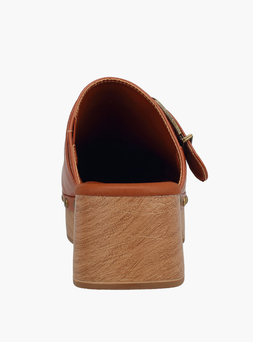 Surestep Women Buckle Detail Lightweight Block Heel Mules with Rivet Detailing-women-shoes-sandals-heeled-image-5