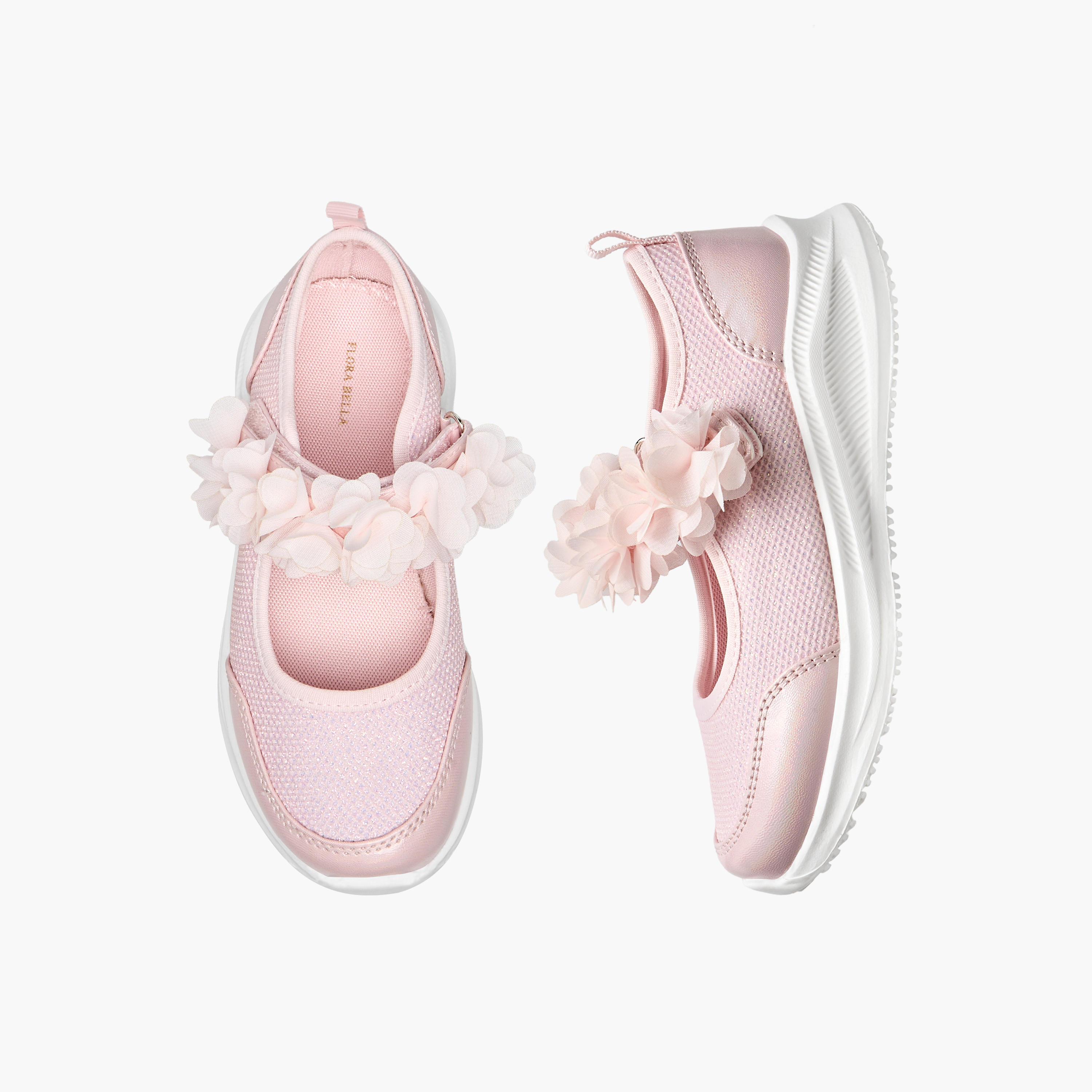 Flora Bella Girls Floral Accent Hook & Loop Sneakers-girls-shoes-sneakers-image-1