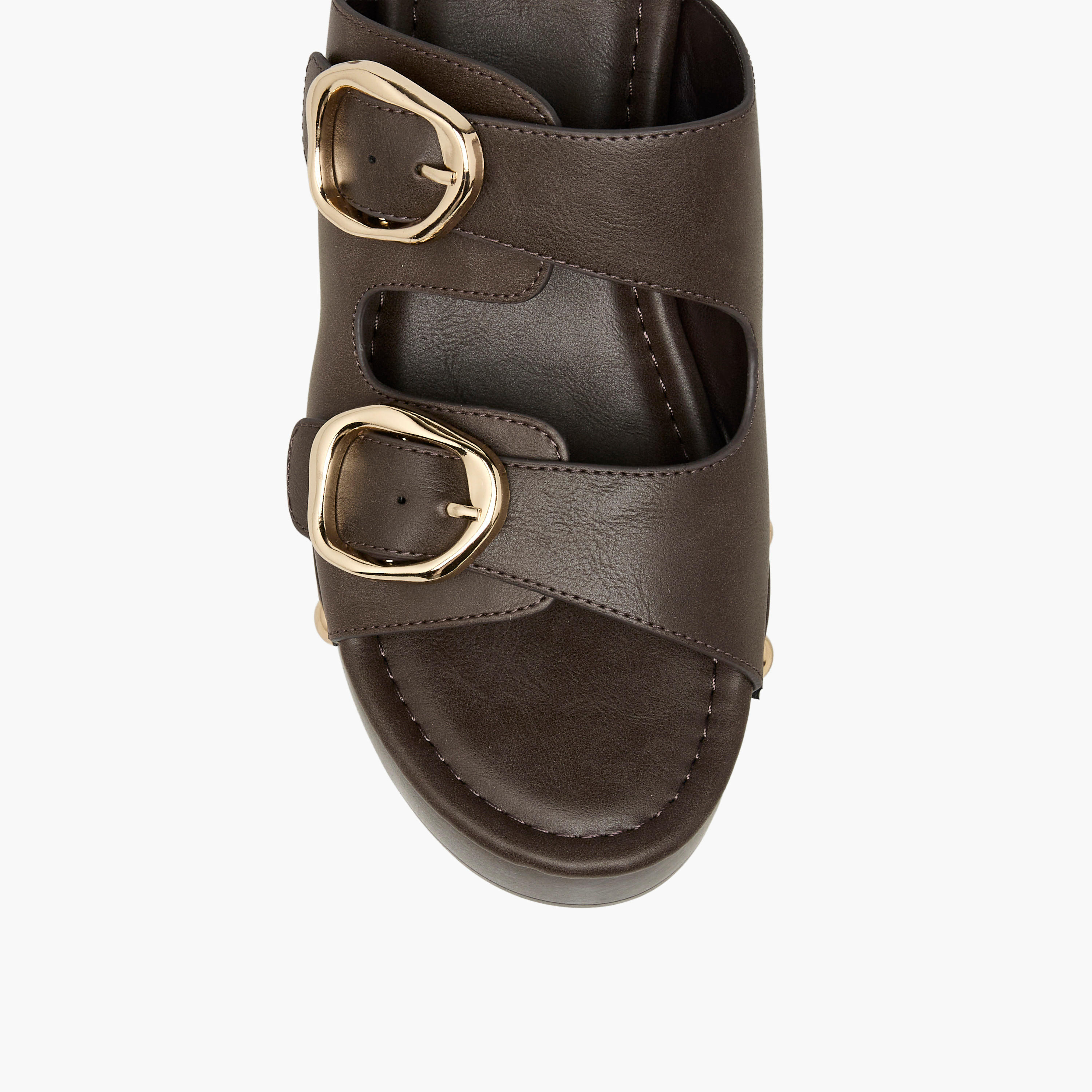 Surestep Women Lightweight Buckle Detail Platform Sandals with Studded Trim-women-shoes-sandals-heeled-image-4