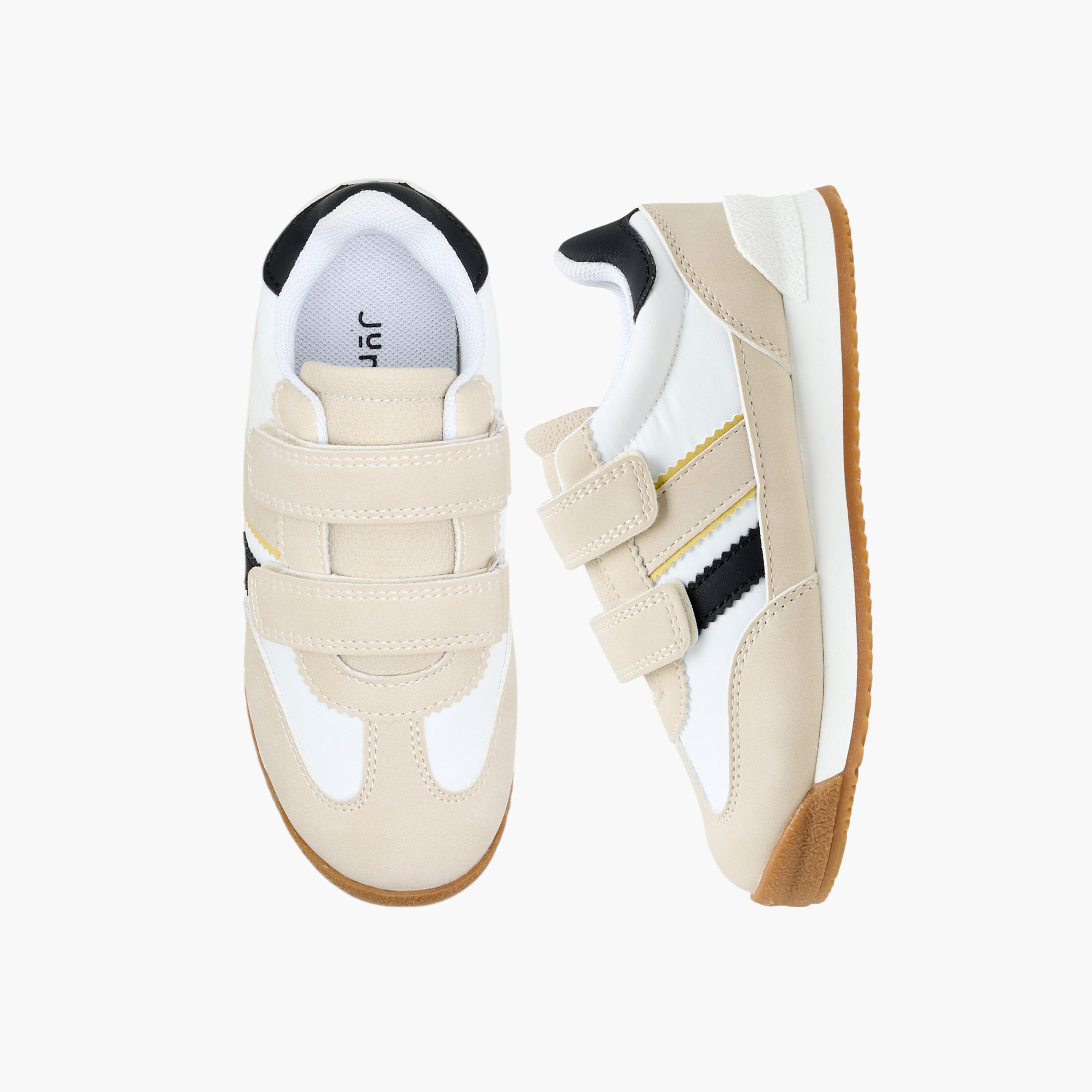 Juniors Panelled Sneakers with Hook and Loop Closure-boys-shoes-sneakers-image-1