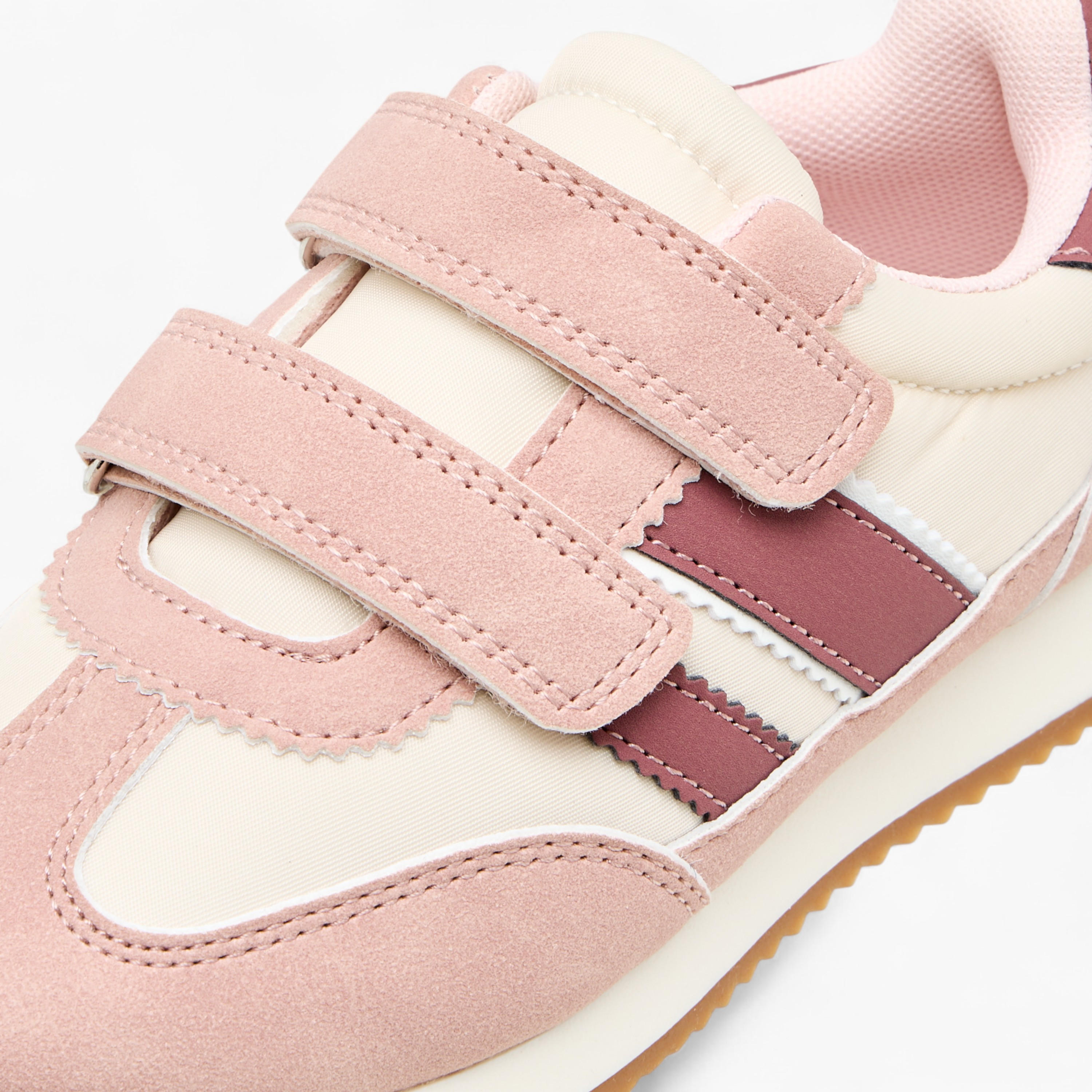 Juniors Panelled Sneakers with Hook and Loop Closure-girls-shoes-sneakers-image-4