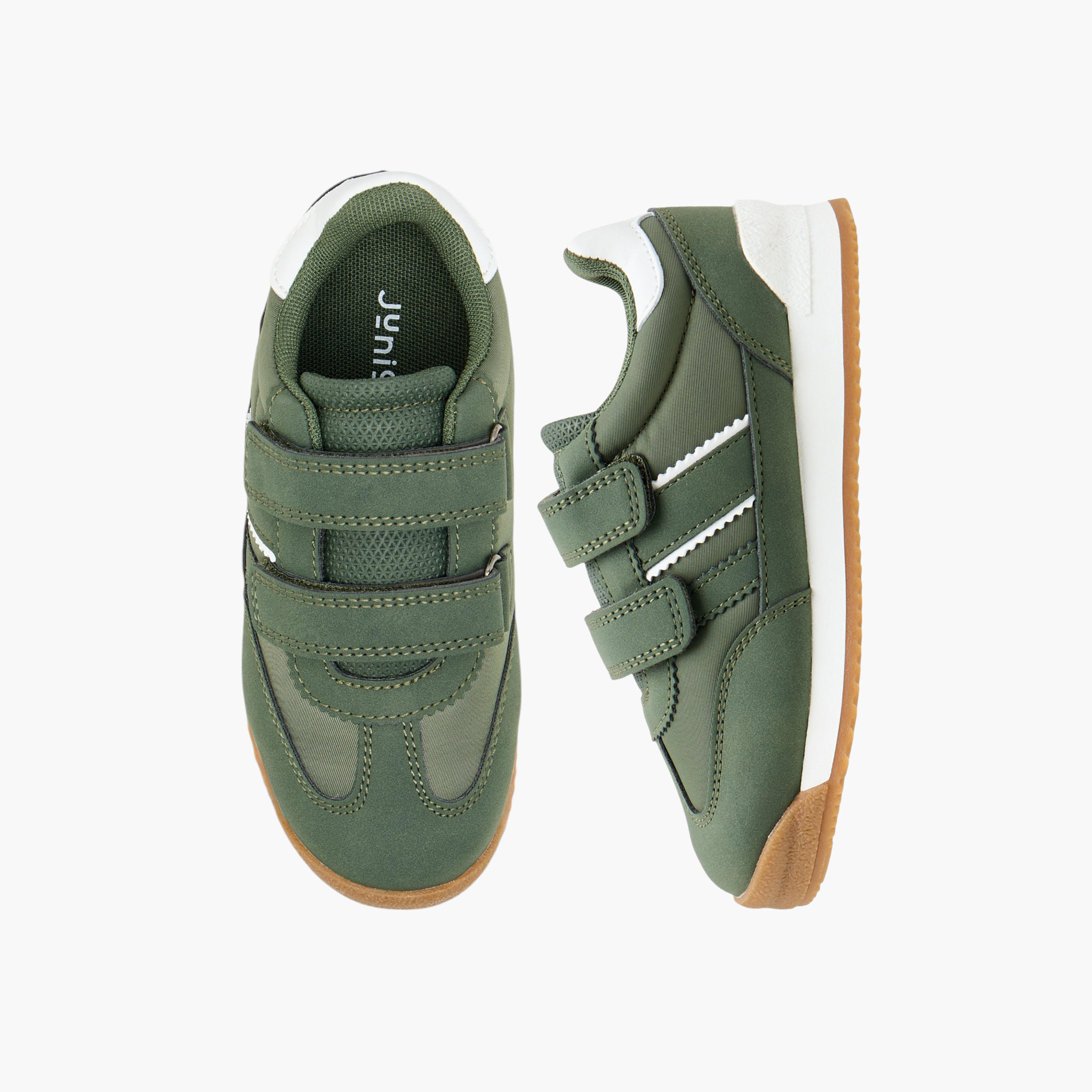Juniors Panelled Sneakers with Hook and Loop Closure-boys-shoes-sneakers-image-1