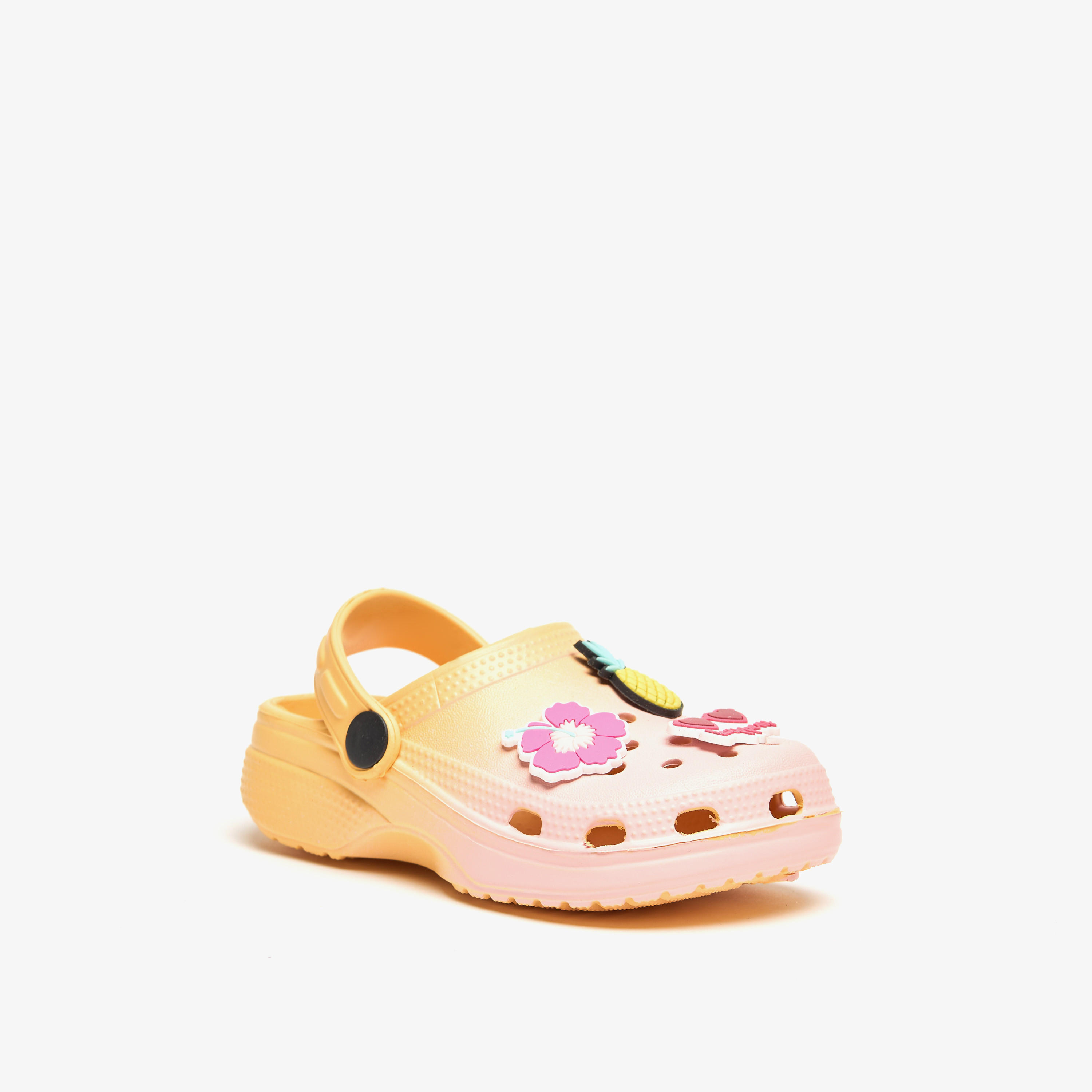 Aqua Applique Detail Slip-On Clogs-girls-shoes-flipflopsandslides-image-1